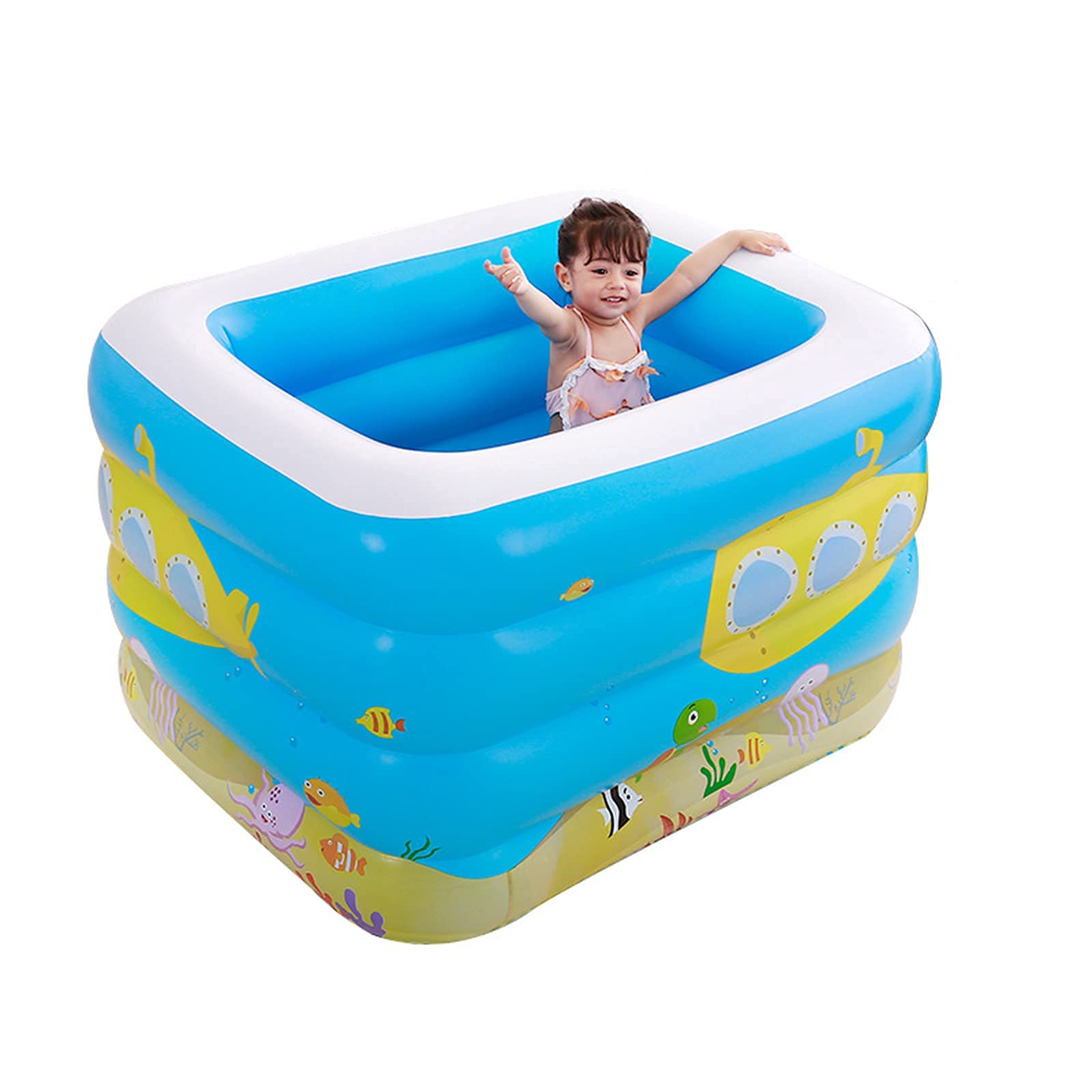 **Inflatable Swimming Pool for Kids - 115 x 95 x 75 cm Outdoor Paddling Pool, Summer Water Play Center for Backyard, Garden, and Beach Fun**    **Perfect for:** Kids' Summer Parties, Backyard Water Games, Beach Trips, and Outdoor Family Fun