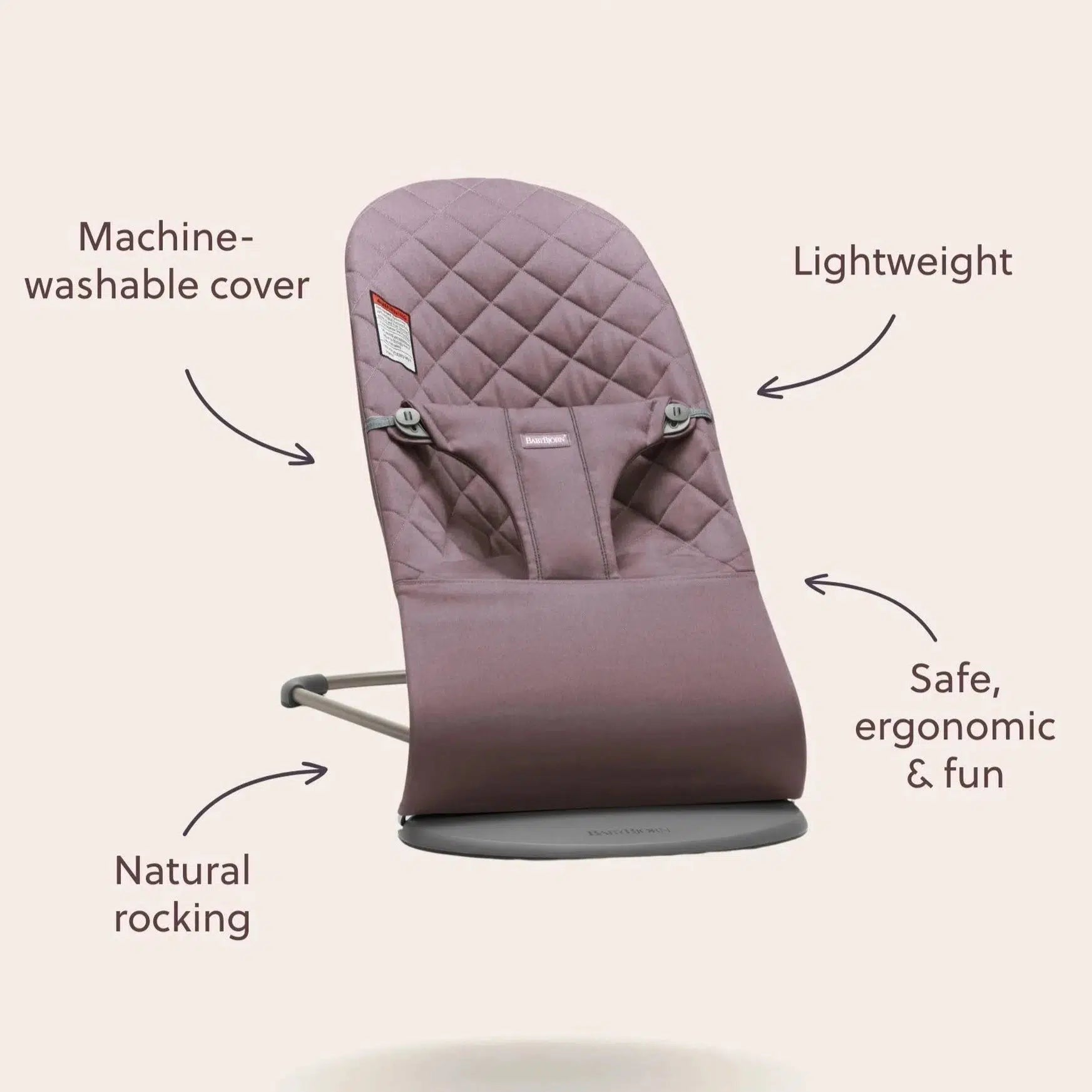Baby Bjorn Bouncer Bliss 3D Jersey - Charcoal Grey Baby Bouncer & Rocker | Comfortable Infant Seat for Playtime, Feeding & Relaxation | Perfect for Newborns to Toddlers