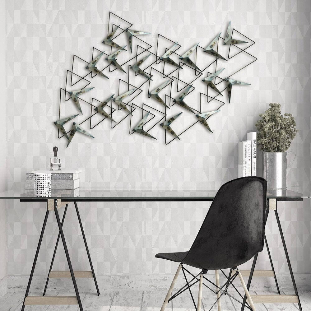 Hand-Painted Etched Metal Wall Sculpture - Arrows Design - Modern Home & Office Decor for Living Room, Bedroom, or Entryway