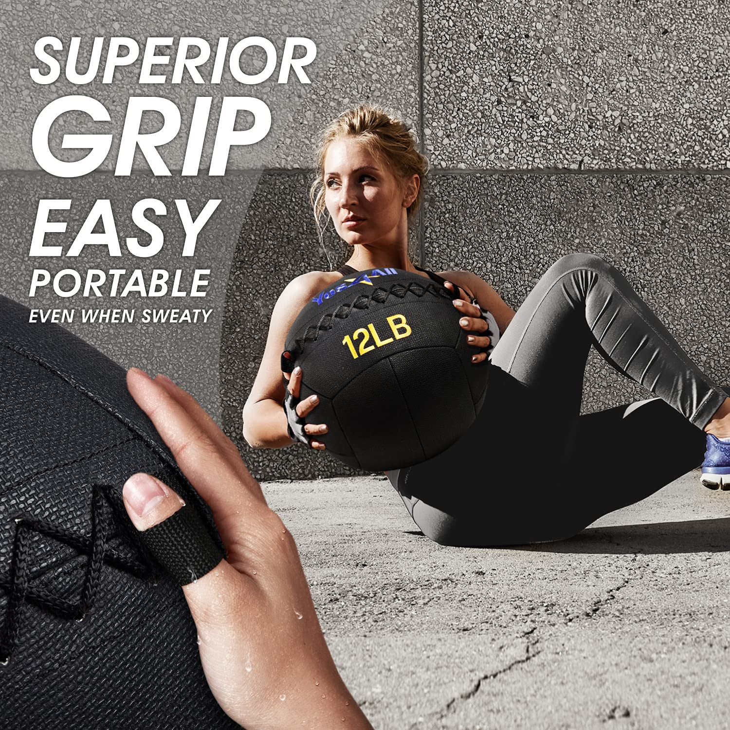 Yes4All Wall Ball - Soft Leather Weighted Iron Sand Medicine Ball for CrossFit, Strength Training & Functional Exercises (6lbs-30lbs) - Perfect for Gym, Home Workouts & Athletic Conditioning