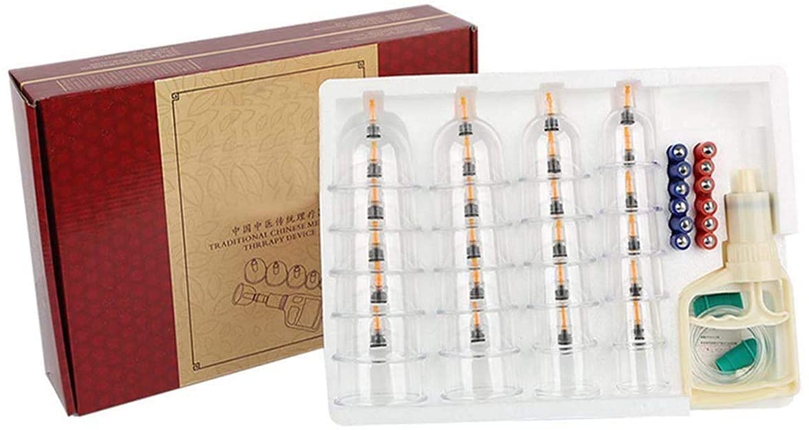 KKVEE Professional Cupping Therapy Set - 24 Cups for Vacuum Massage, Cellulite Reduction & Back Pain Relief - Perfect for Home Spa, Muscle Relaxation & Holistic Wellness