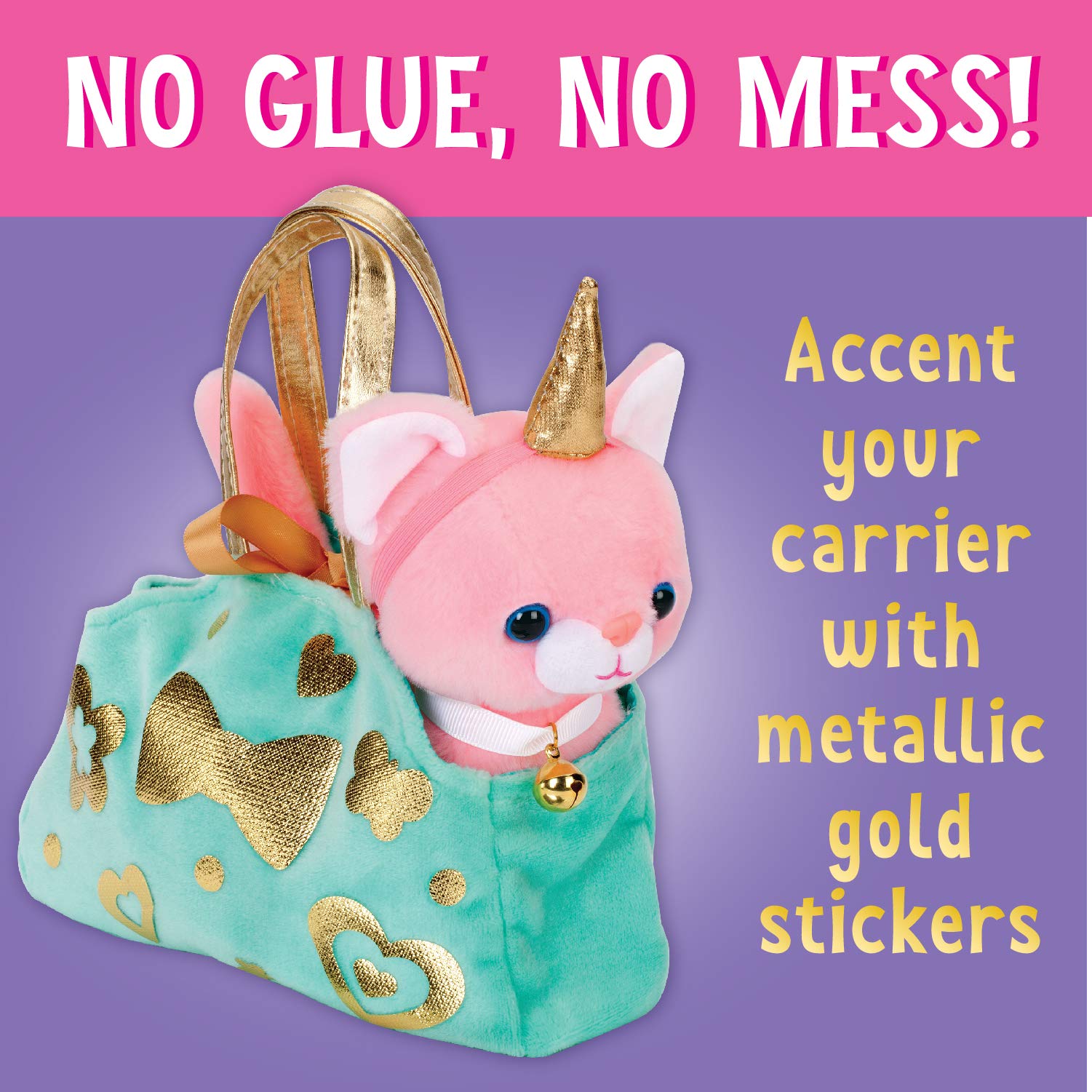Creativity for Kids Cuddly Kitten Plush Toy with Pet Carrier - DIY Craft Kit for Toddlers Ages 4-5, Fun Cat Toys & Creative Activities for Girls - Perfect Gift for Birthday & Pretend Play at Home