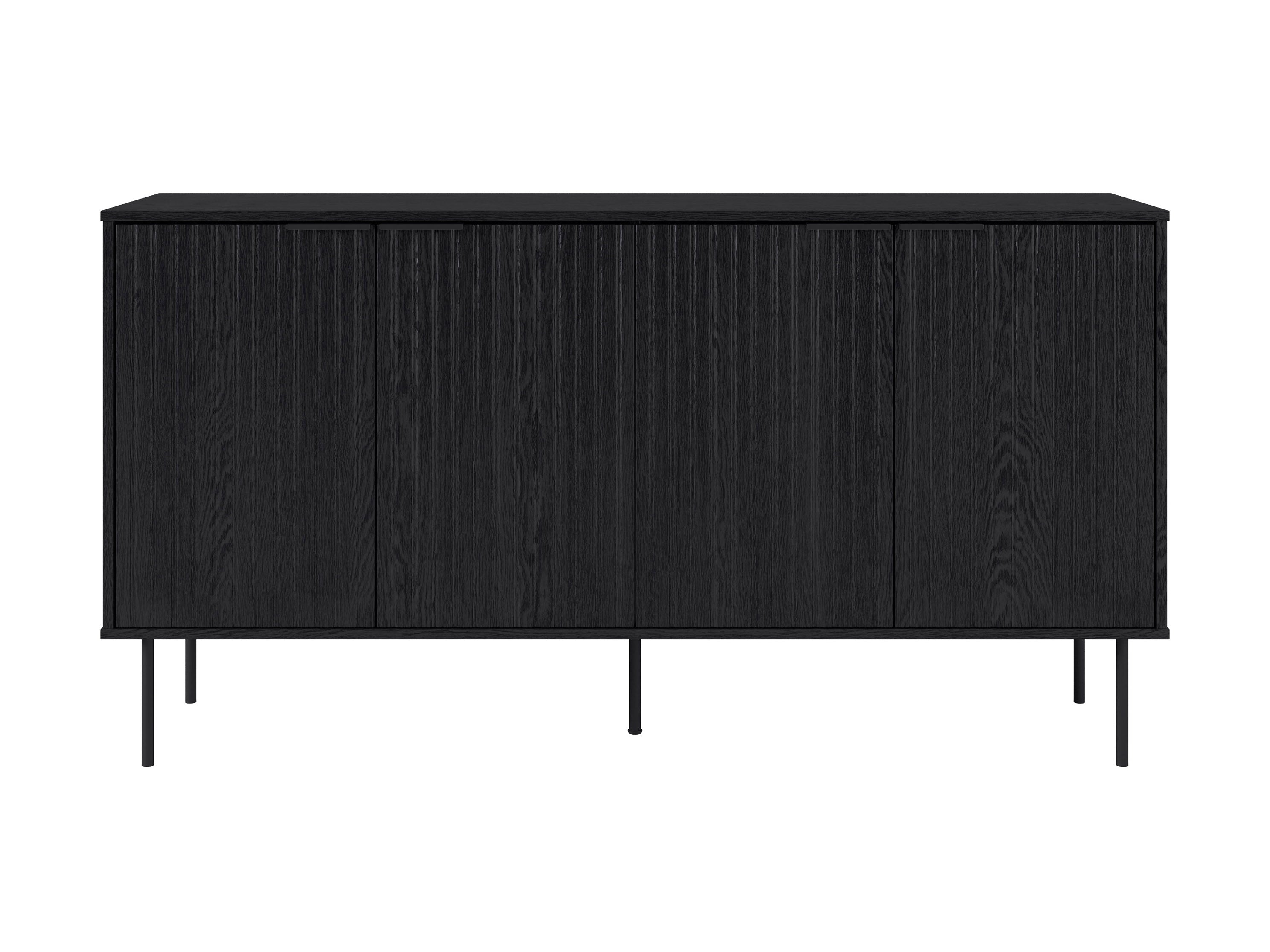 Modern Black Sideboard Buffet Cabinet - Stylish Storage for Dining Room, Living Room & Entryway | Solid Wood Construction with Adjustable Shelves | Perfect for Home Decor & Organization