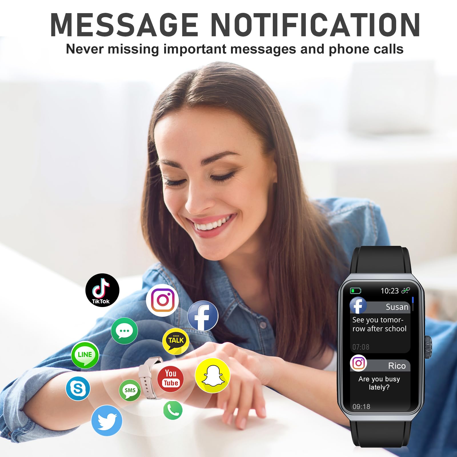 Premium Fitness Tracker Watch with 24/7 Heart Rate Monitor, Blood Oxygen & Sleep Tracking - IP68 Waterproof Activity Tracker with Step Counter for Men & Women - Perfect for Running, Gym Workouts & Daily Health Monitoring