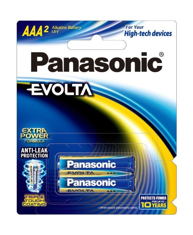 Panasonic Evolta AAA Batteries LR03EG/2B - 4 Pack Alkaline High-Performance Batteries for Toys, Remote Controls, Flashlights & Electronic Devices