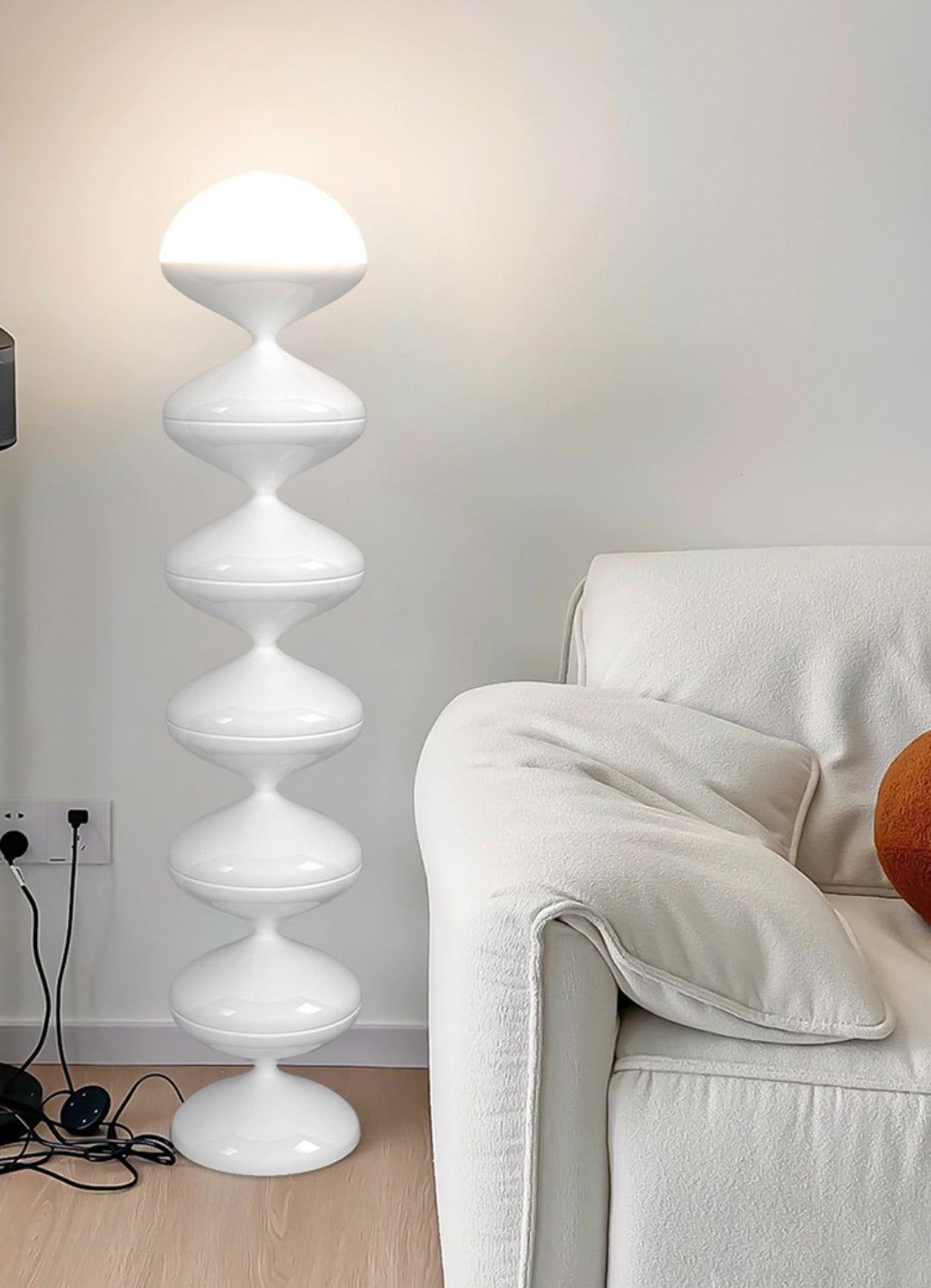 Modern Pull Gourd Floor Lamp - Adjustable Height LED Standing Light for Living Room, Bedroom & Office - Warm White/Cool White Dimmable Reading Light with Remote Control - Perfect for Cozy Nights, Home Decor & Workspace Lighting