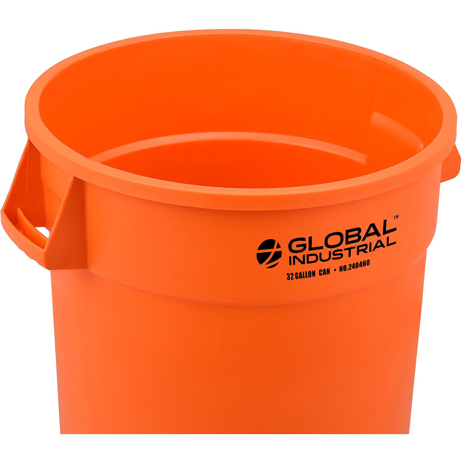32 Gallon Heavy Duty Plastic Trash Can - Commercial Grade Bright Orange Waste Bin for Office, Warehouse & Outdoor Use - No Lid Included