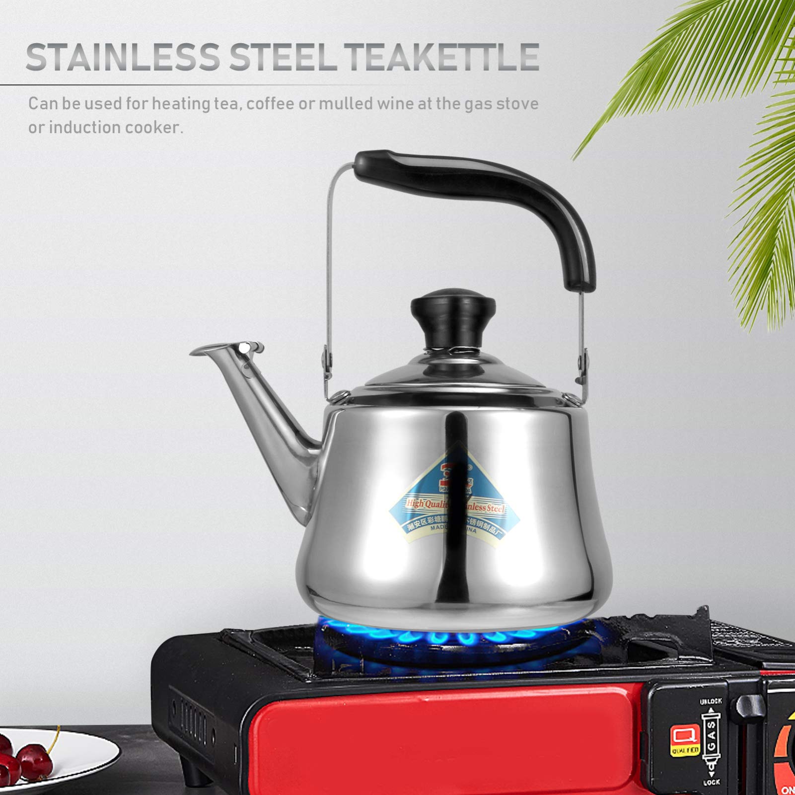 DOITOOL 1pc Stainless Steel Whistling Tea Kettle - Large Capacity Chirping Water Kettle for Home & Kitchen - Perfect for Stovetop Brewing, Camping, and Daily Tea Making