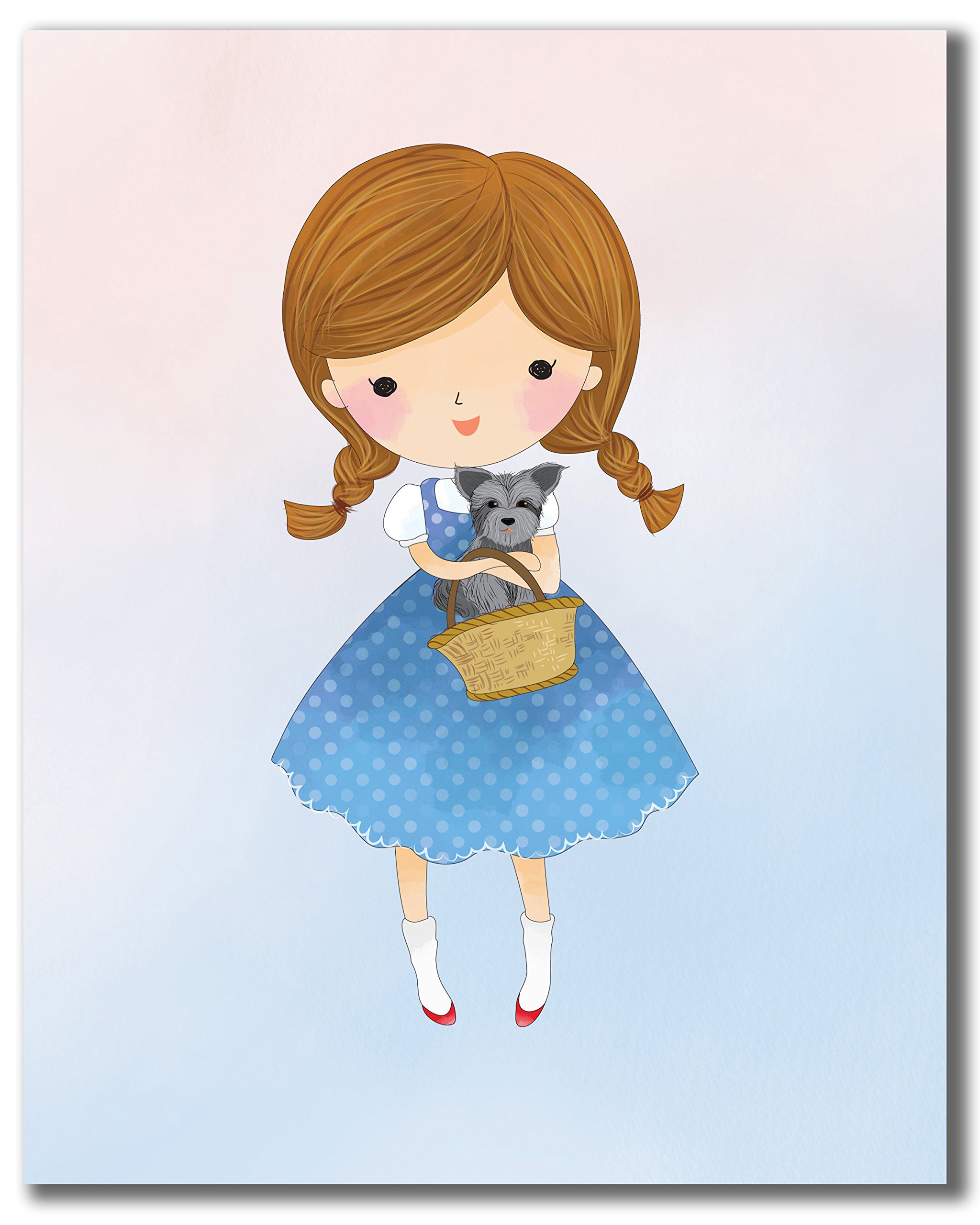 Wizard of Oz Wall Art Prints - Set of 6 Nursery Decor (8x10 Inches) - Dorothy, Tin Man, Scarecrow, Lion, Wicked Witch & Glinda - Perfect for Kids Bedroom, Playroom & Baby Shower Gifts