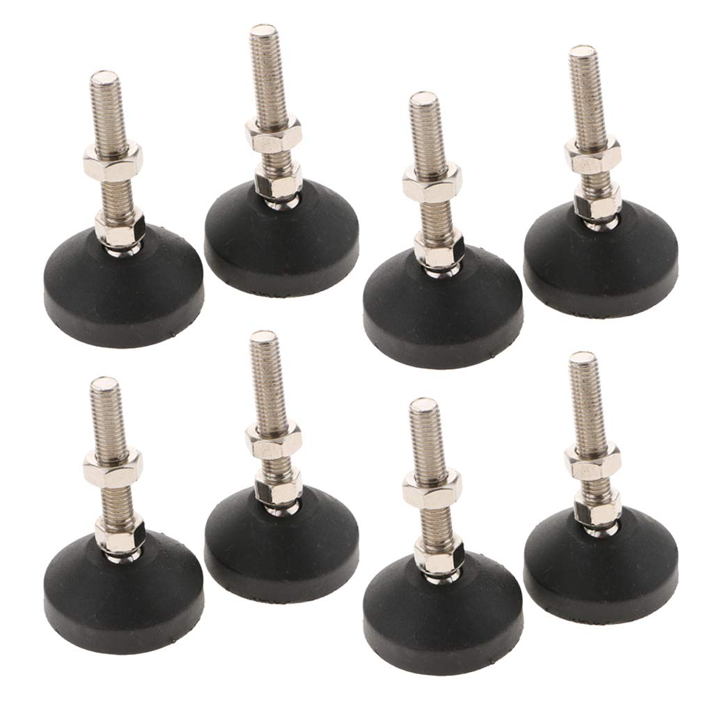 8pcs Machine Table Leveling Feet - M10x50mm Adjustable Height Leveler Glides (50mm Base) - Perfect for Workbenches, Industrial Equipment & Furniture Stabilization