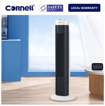 Cornell CTFS50WH 30-Inch Tower Fan with Handle - Quiet Cooling for Bedroom, Living Room & Office