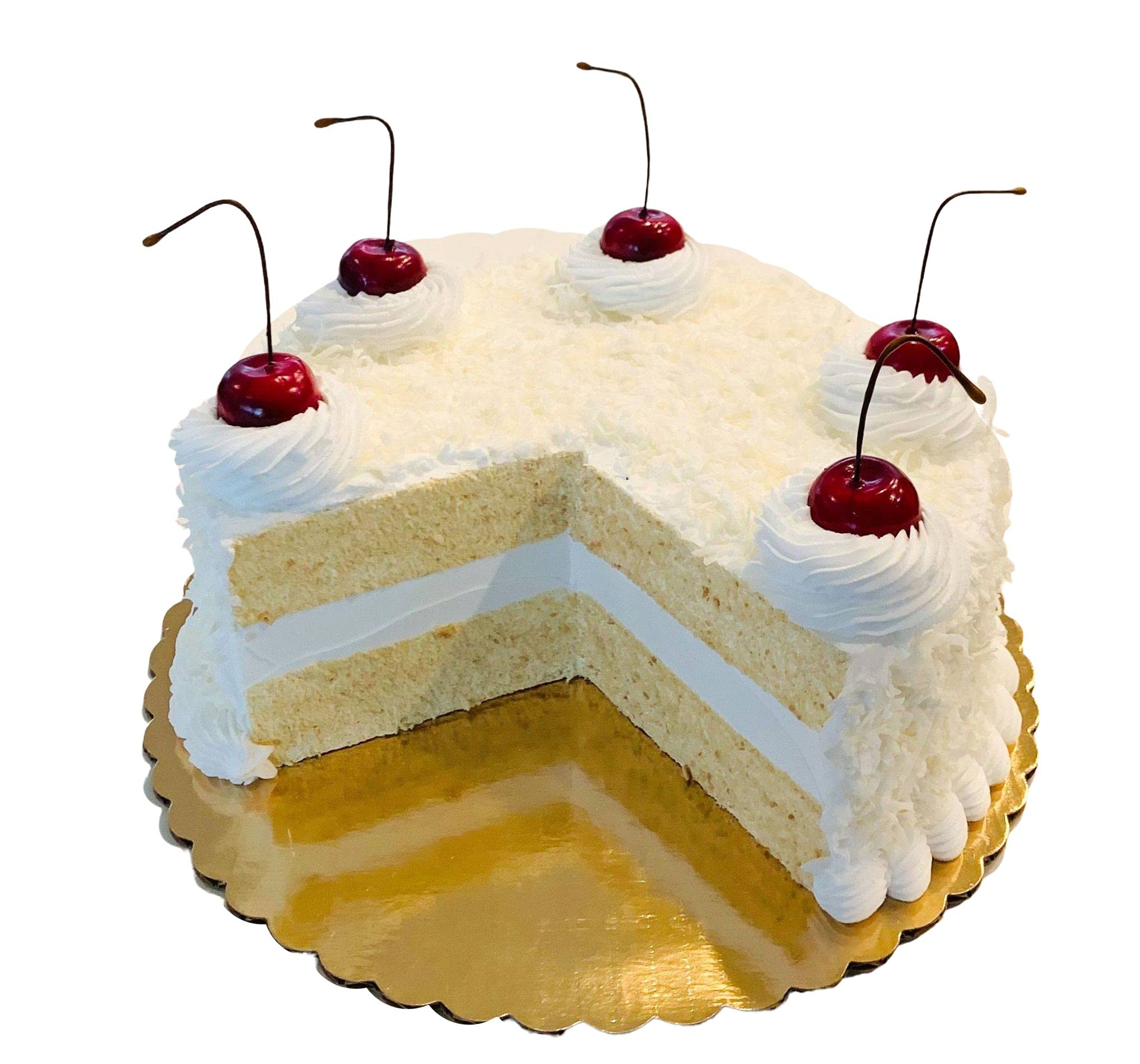 Artificial Cupcakes & Fake Cake Decorations - Lifelike Display Cakes for Home Kitchen & Party Decor - Faux Dessert Props for Wedding, Birthday, Bakery Display - Realistic Sliced Coconut Cake for Table Centerpiece & Photography Backdrops