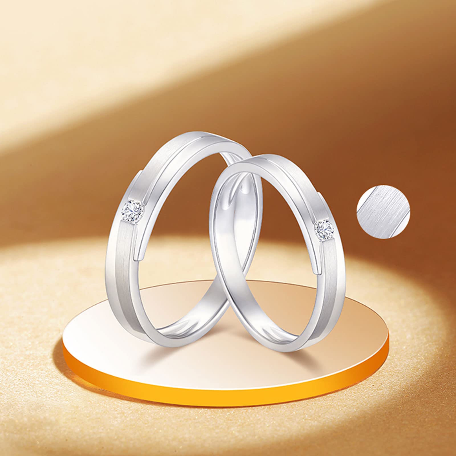 Diamond Matching Couples Rings for Him and Her - Sterling Silver/10K/14K/18K Wedding Promise Rings with Free Engraving - Perfect for Anniversaries, Engagements & Romantic Gifts