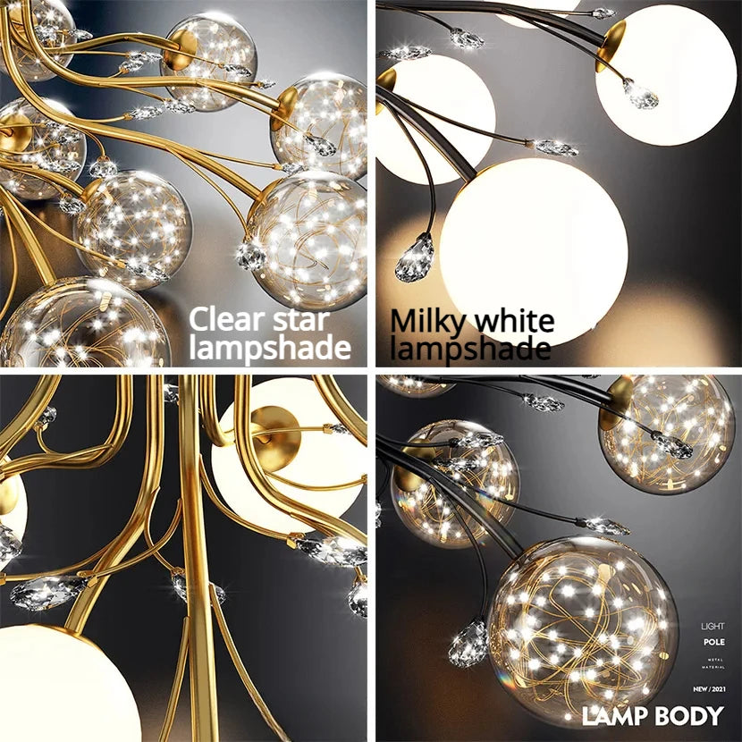 Modern Bubble Glass Flush Mount Ceiling Light - Anya Elegant LED Fixture for Bedroom, Living Room, Kitchen & Hallway Lighting