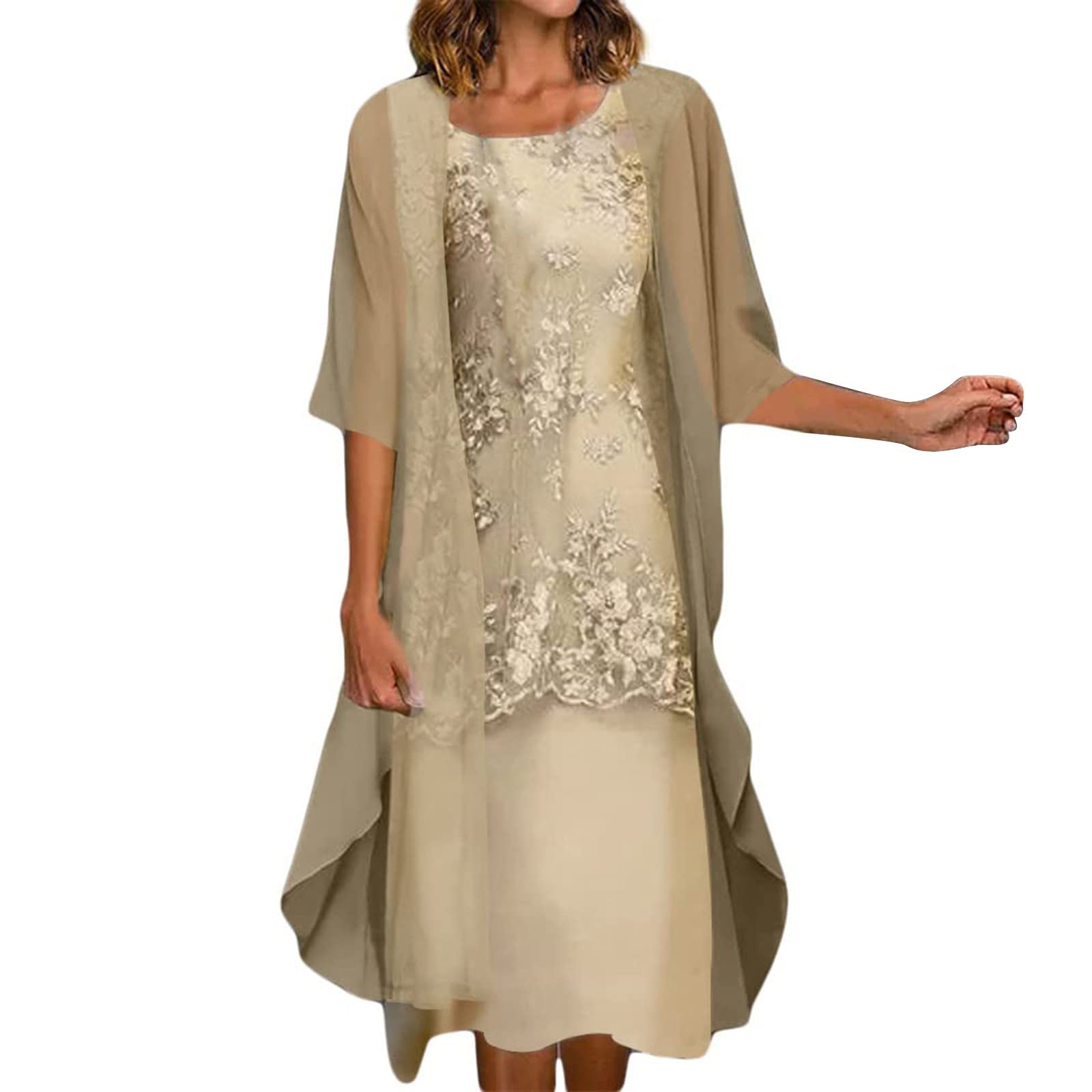 Elegant Plus Size Chiffon Floral Print Dress for Wedding Guest, Mother of The Groom - Summer A-Line Maxi Dress with Flowy Sleeves | Perfect for Beach Weddings, Garden Parties & Formal Occasions