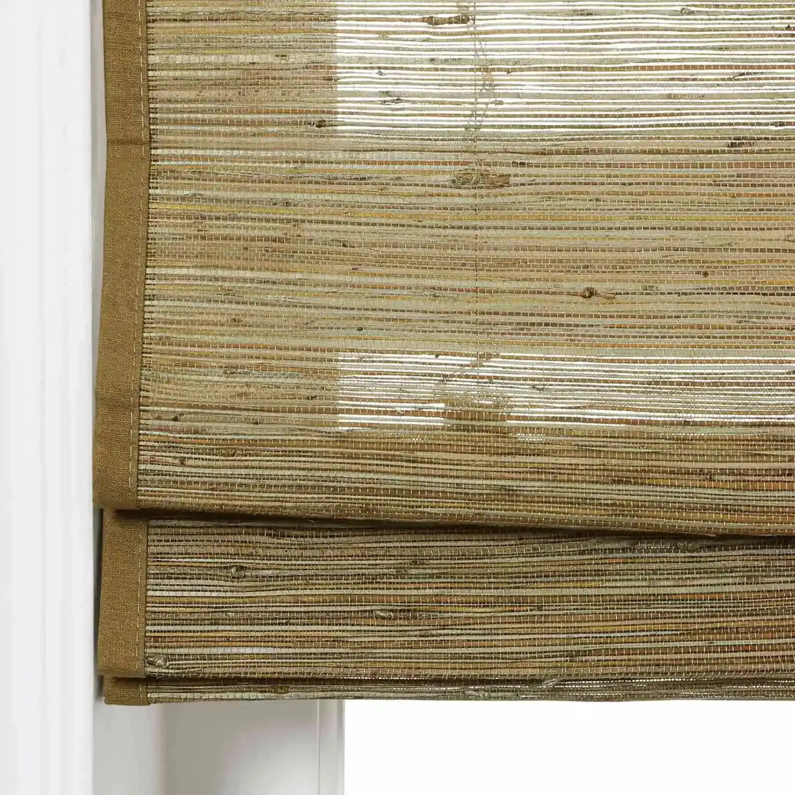 Rae Natural Ramie Bamboo Woven Shades - Series P | Eco-Friendly Window Coverings for Living Room, Bedroom & Patio | Light Filtering & UV Protection