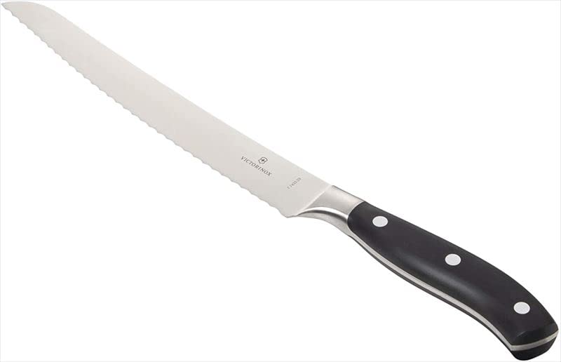 Victorinox Kitchen Grande Maitre 9-Inch Bread Knife with Ergonomic POM Handles - High-Quality Forged Steel Blade - Perfect for Slicing Bread, Pastries & More - Includes Gift Box (Model 7.7433.23G) - Ideal for Home Bakers, Professional Chefs & Culinary Enthusiasts