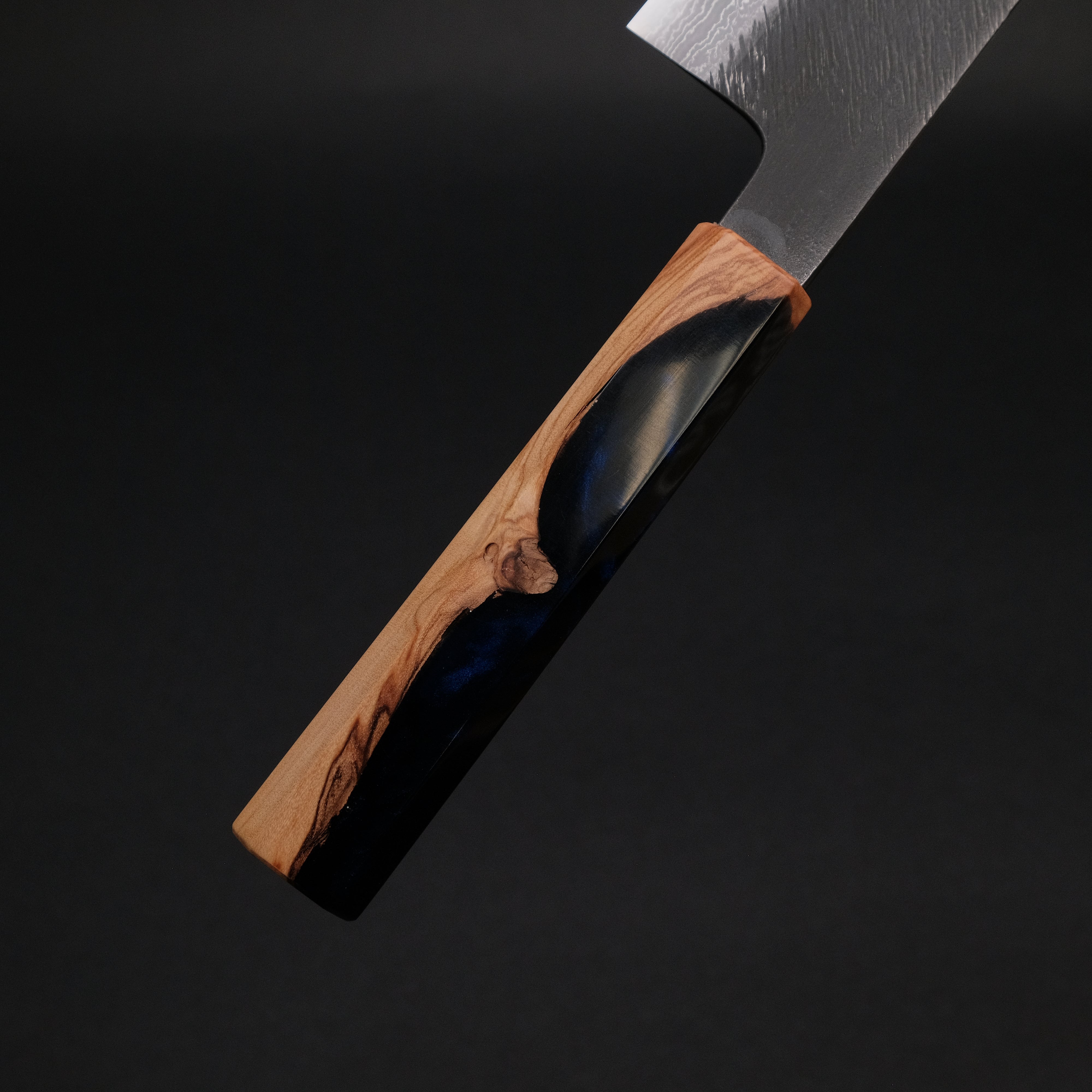 Ajikataya White #2 Matsuba Damascus Gyuto 210mm Japanese Chef Knife with Olive Wood & Resin Handle - Premium Kitchen Knife for Sushi, Meat Cutting & Professional Cooking (#11)