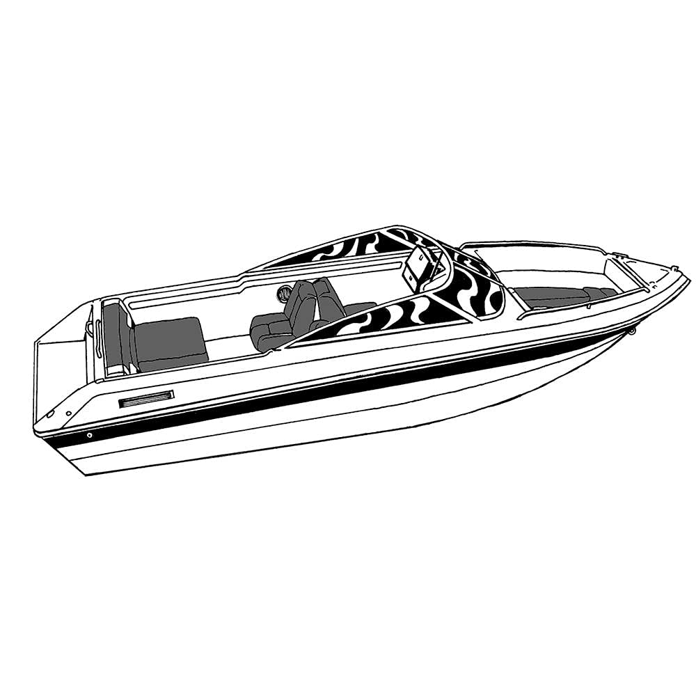CSR Boat Cover V-21 I/O PG Gray - Waterproof Marine Boat Cover for 21ft Boats - Perfect for Outdoor Storage & Protection from Sun, Rain & Snow