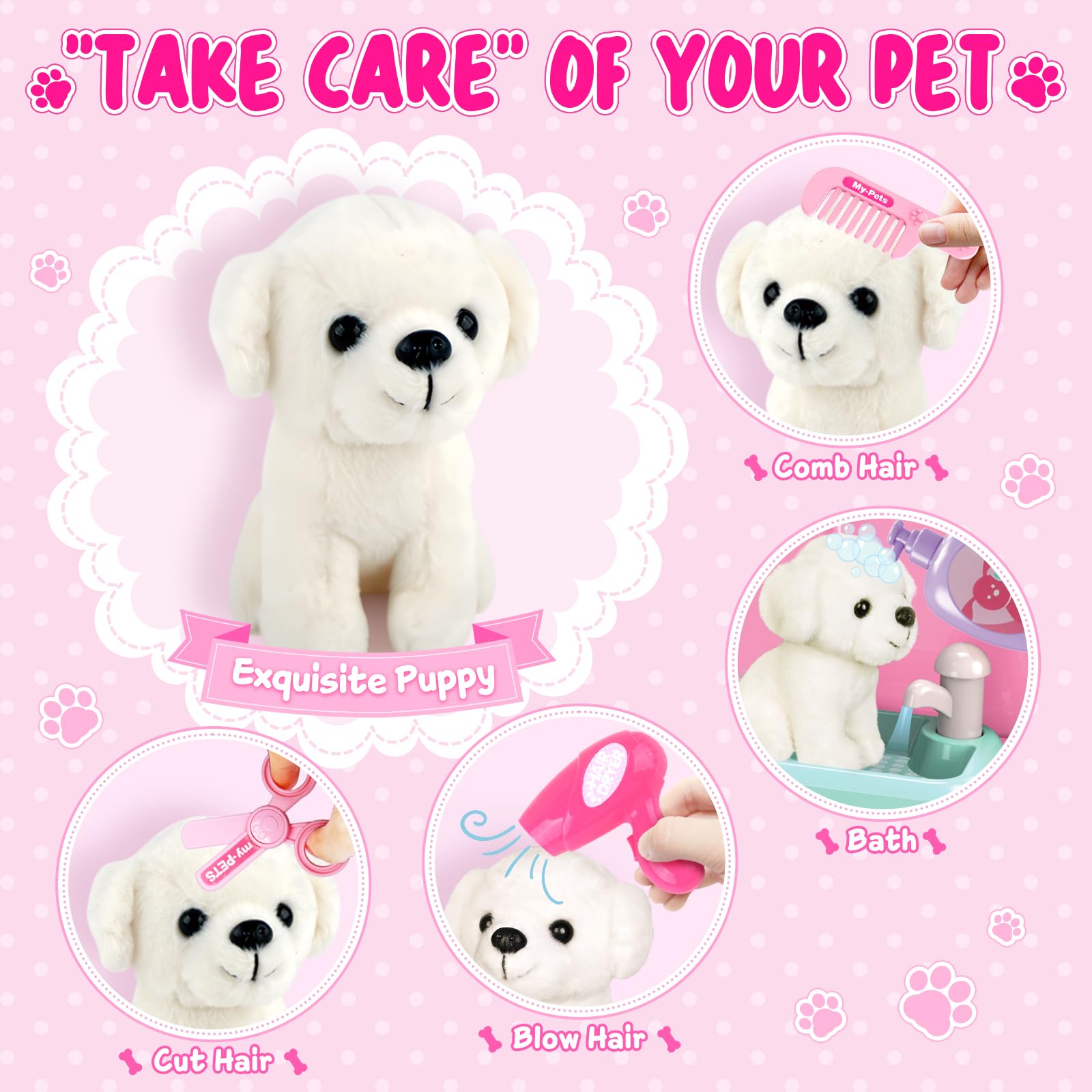 **Pet Care Pretend Doctor Play Set for Toddlers & Kids Ages 2-6 - Interactive Doctor Kit with Plush Puppy Toy & Storage Backpack - Perfect for Role-Playing, Birthday Gifts & Educational Fun**