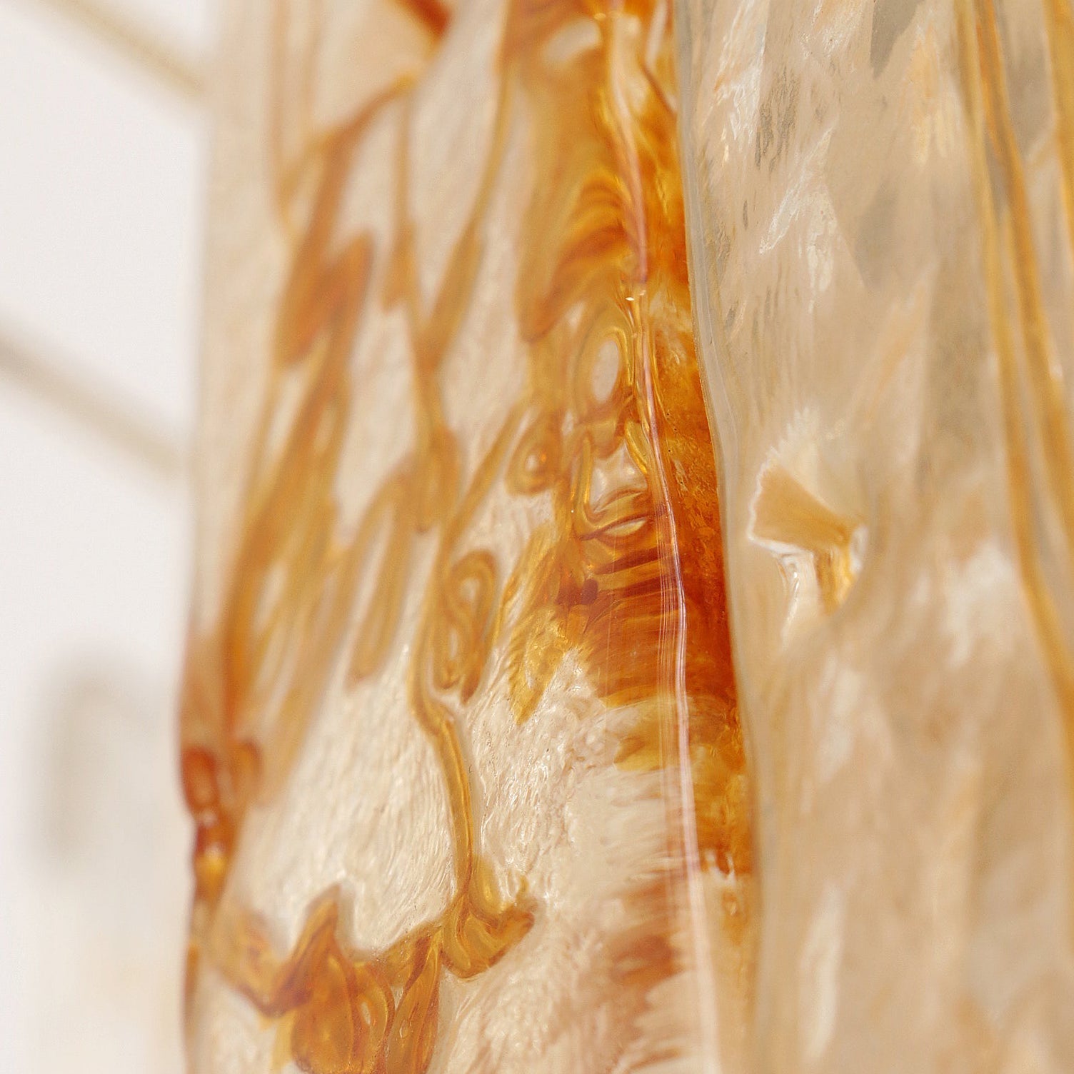 Luxury Golden Amber Murano Glass Chandelier - Handcrafted Italian Crystal Ceiling Light Fixture for Dining Room, Living Room & Bedroom Decor