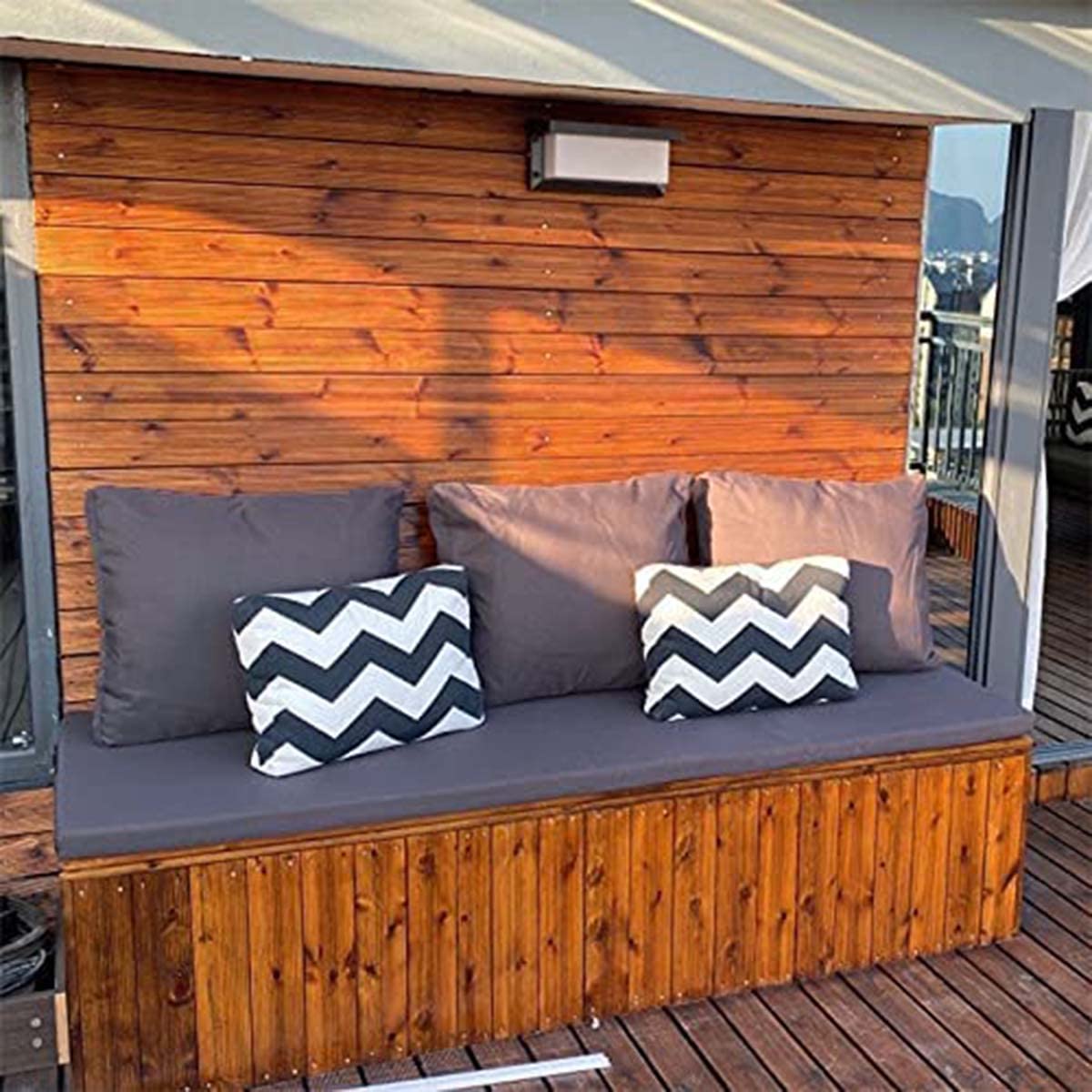 **Outdoor Bench Cushion - Waterproof Memory Foam Patio Furniture Cushion with Non-Slip Rubber Back - Perfect for Garden, Deck, Swing, or Indoor Sofa Use**