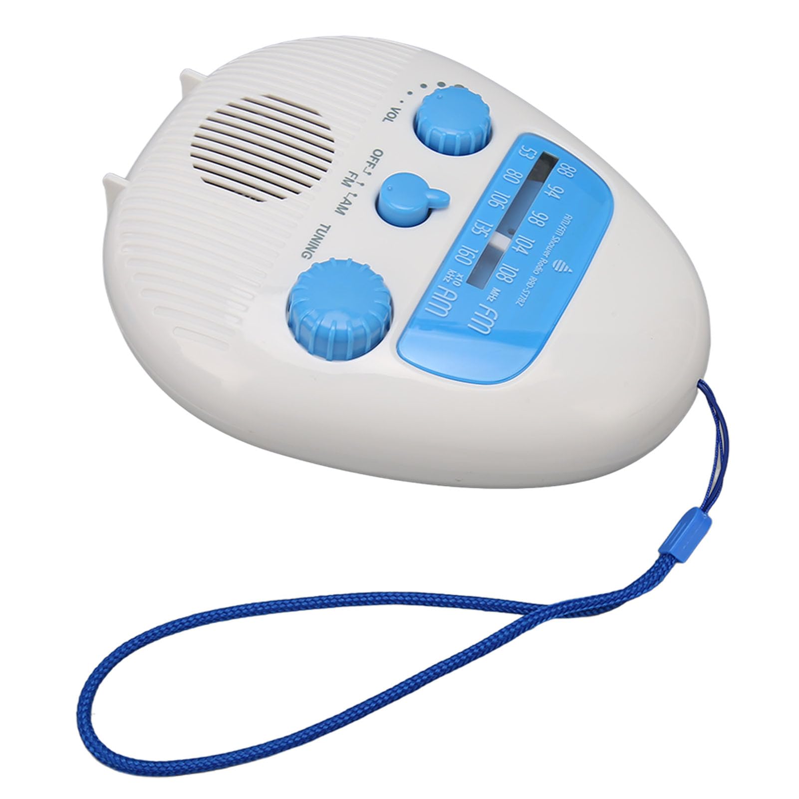 Waterproof Shower Radio with AM/FM - Portable ABS Plastic Bathroom Speaker for Shower, Kitchen, Beach & Pool Use