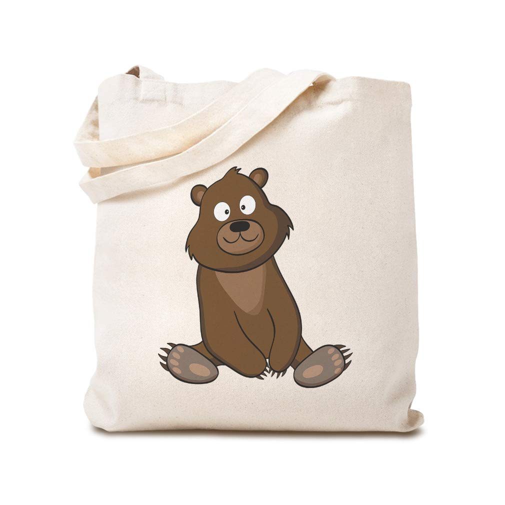 Custom Canvas Tote Bag - Reusable Eco-Friendly Shopping Bag with Cute Bear & Woodland Animal Design, Funny Humor Gift for Kids & Adults - Perfect for Grocery, Beach, Picnic & Daily Use