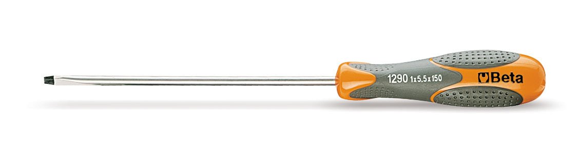 Beta 1290 5.5 x 150mm Slotted Screwdriver - Professional Flat Head Screw Driver Tool for Home Repair, Electronics & DIY Projects