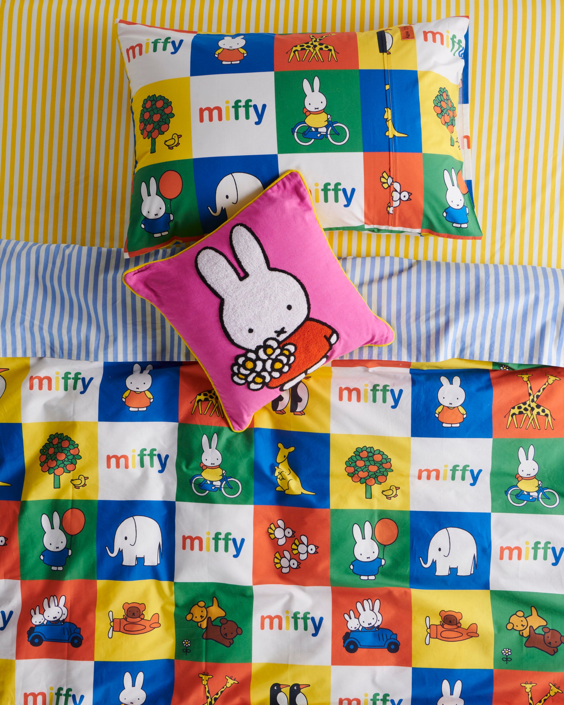 Kip & Co x Miffy Miffy's Adventures 100% Organic Cotton Quilt Cover Set - Soft Kids Bedding for Nursery, Toddler Room & Cozy Bedroom Decor (US)