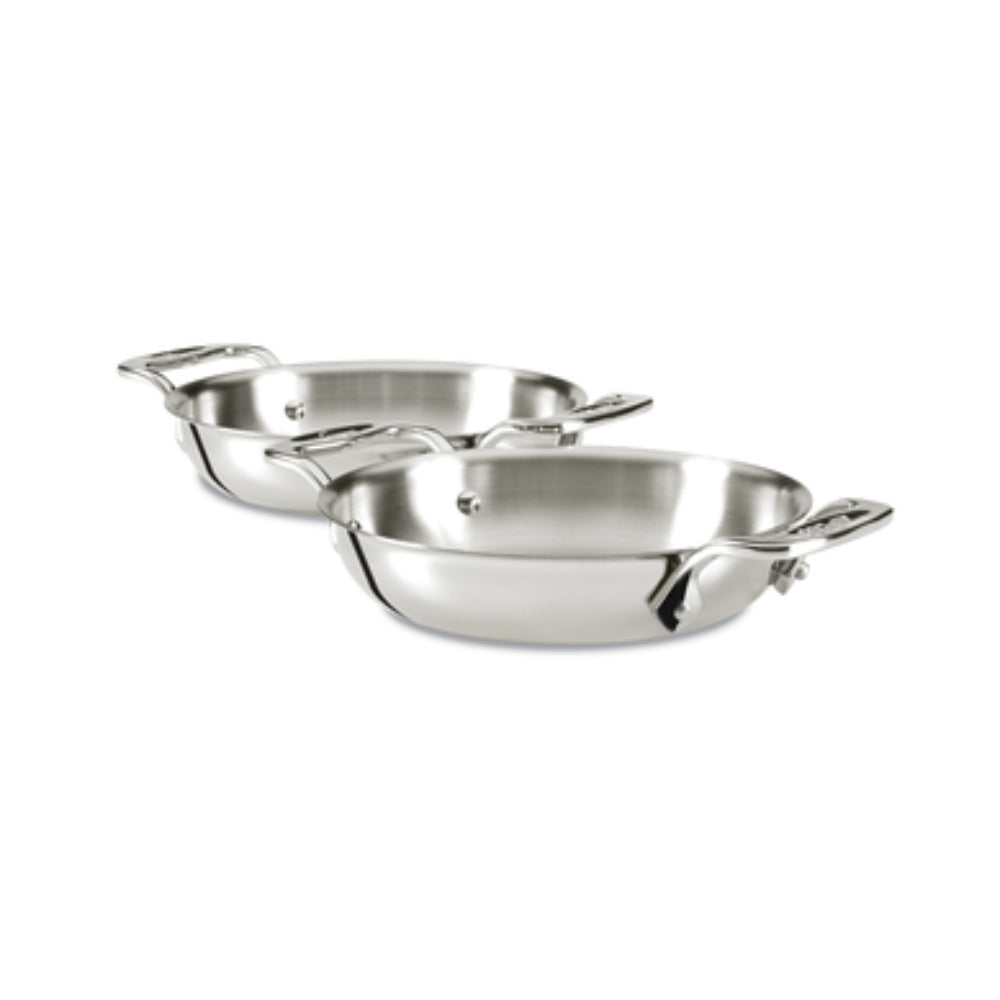 All-Clad 6-Inch Mini Stainless Steel Gratin Pans, Set of 2 – Perfect for Individual Desserts, Side Dishes & French Cuisine