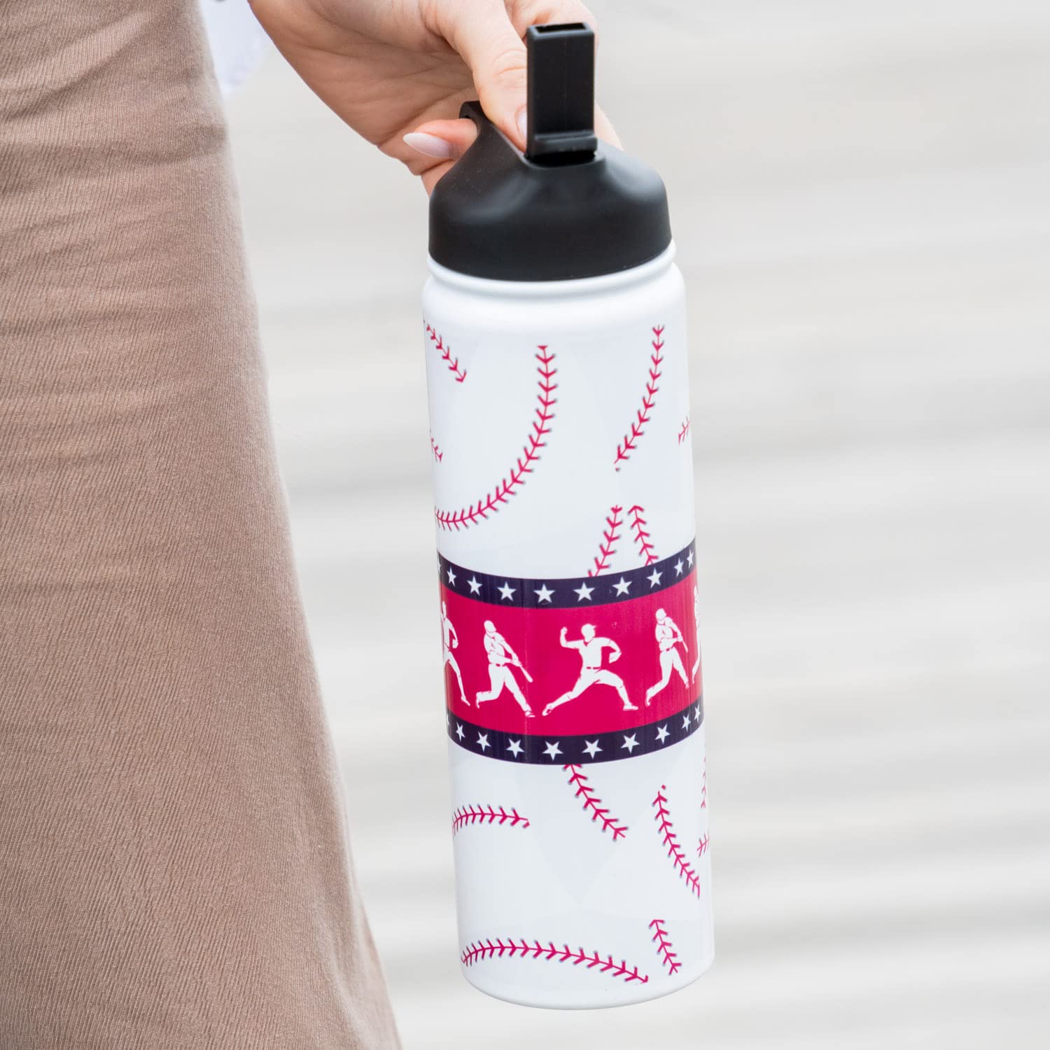 Premium USA Baseball Water Bottle - Durable & Leak-Proof Sports Hydration for Baseball Games, Practice & Outdoor Activities