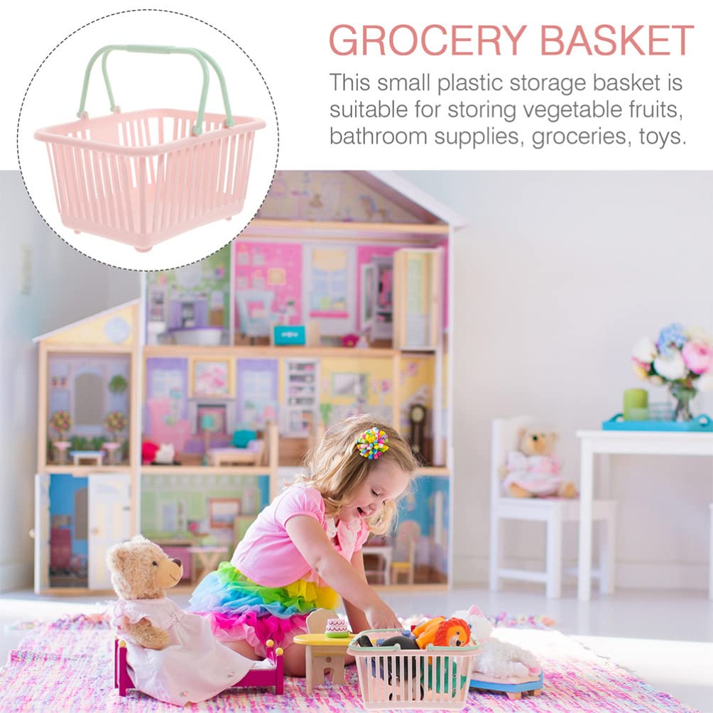 4-Piece Plastic Storage Baskets Set - Small Organizer Bins for Toys, Bathroom Sundries & Bagels - Durable Stackable Containers for Home, Office & Shower Organization