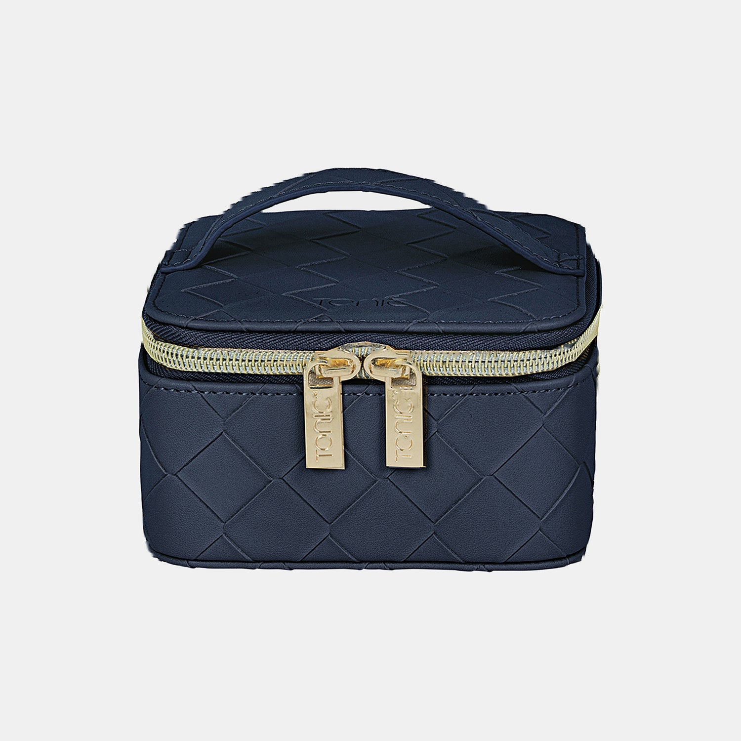 Elegant Navy Blue Woven Jewelry Cube Box - Perfect for Organizing Rings, Earrings & Necklaces | Stylish Gift for Women