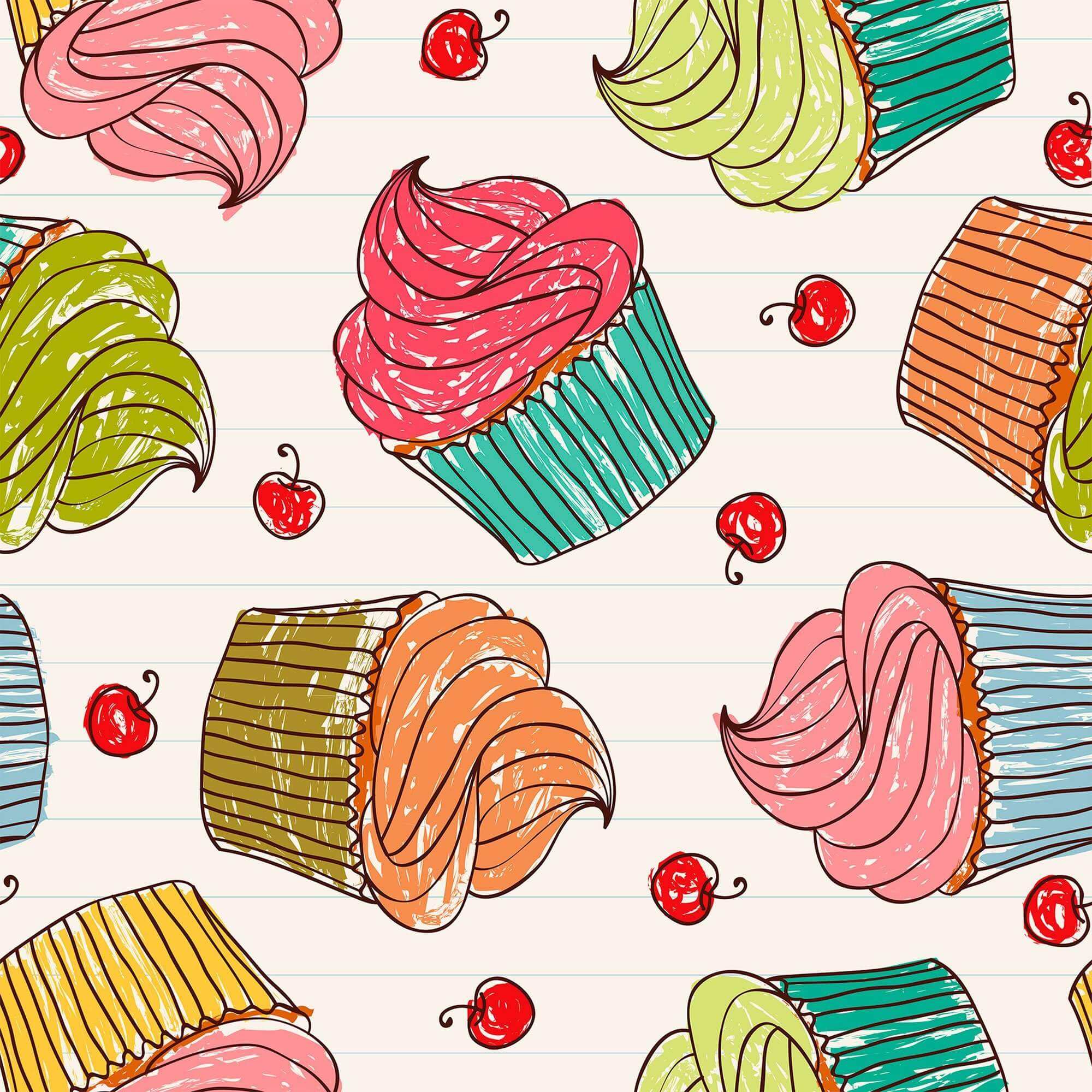 Red and Brown Food-Themed Peel and Stick Removable Wallpaper - Self-Adhesive Decorative Wall Covering for Teen Bedrooms, Kitchens, or Dorm Rooms