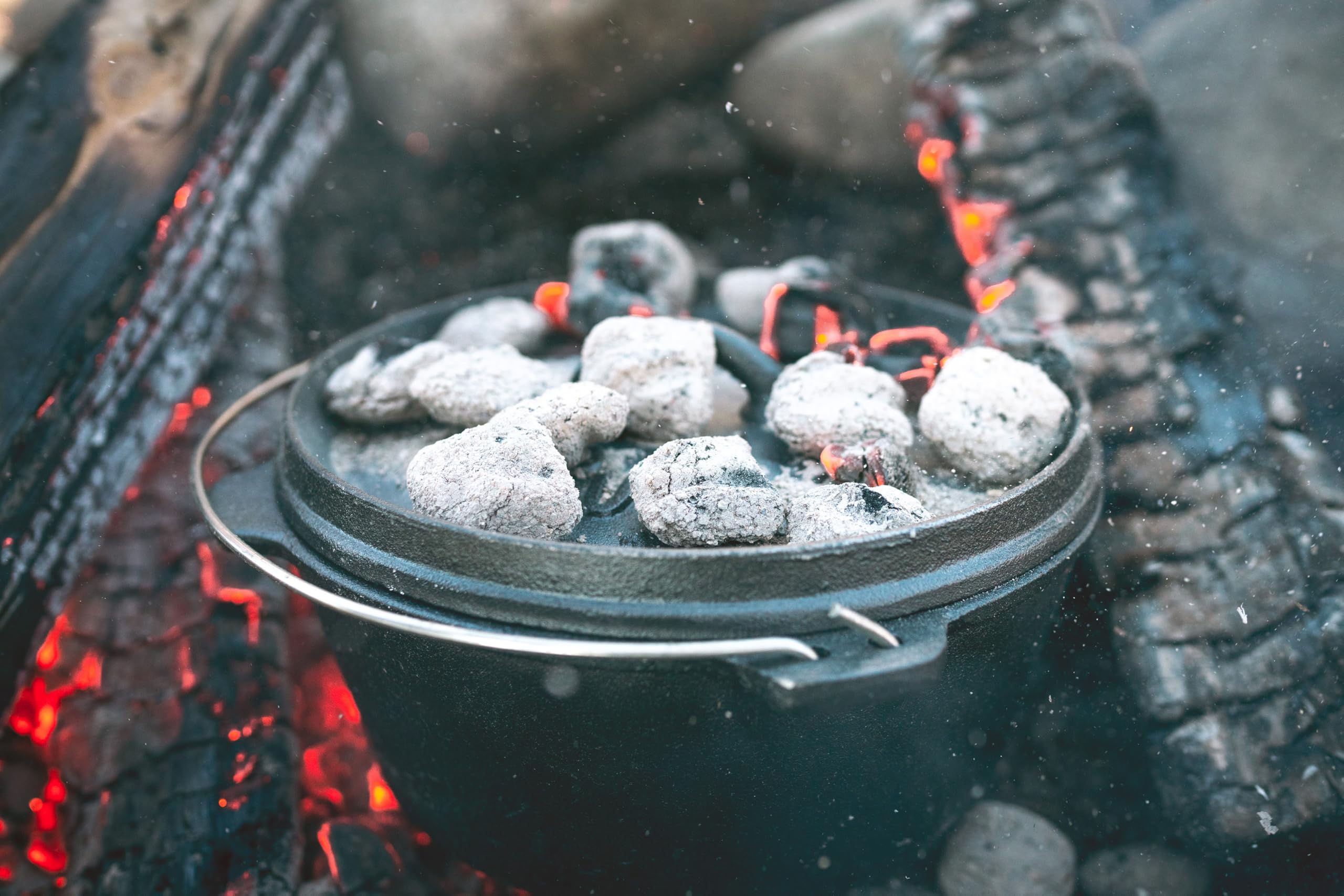 Stansport Pre-Seasoned Cast Iron Dutch Oven - 5 Quart Enameled Camping Cookware for Outdoor Cooking, Baking, Stewing & Campfire Meals - Perfect for Camping, Backpacking & Home Kitchen Use