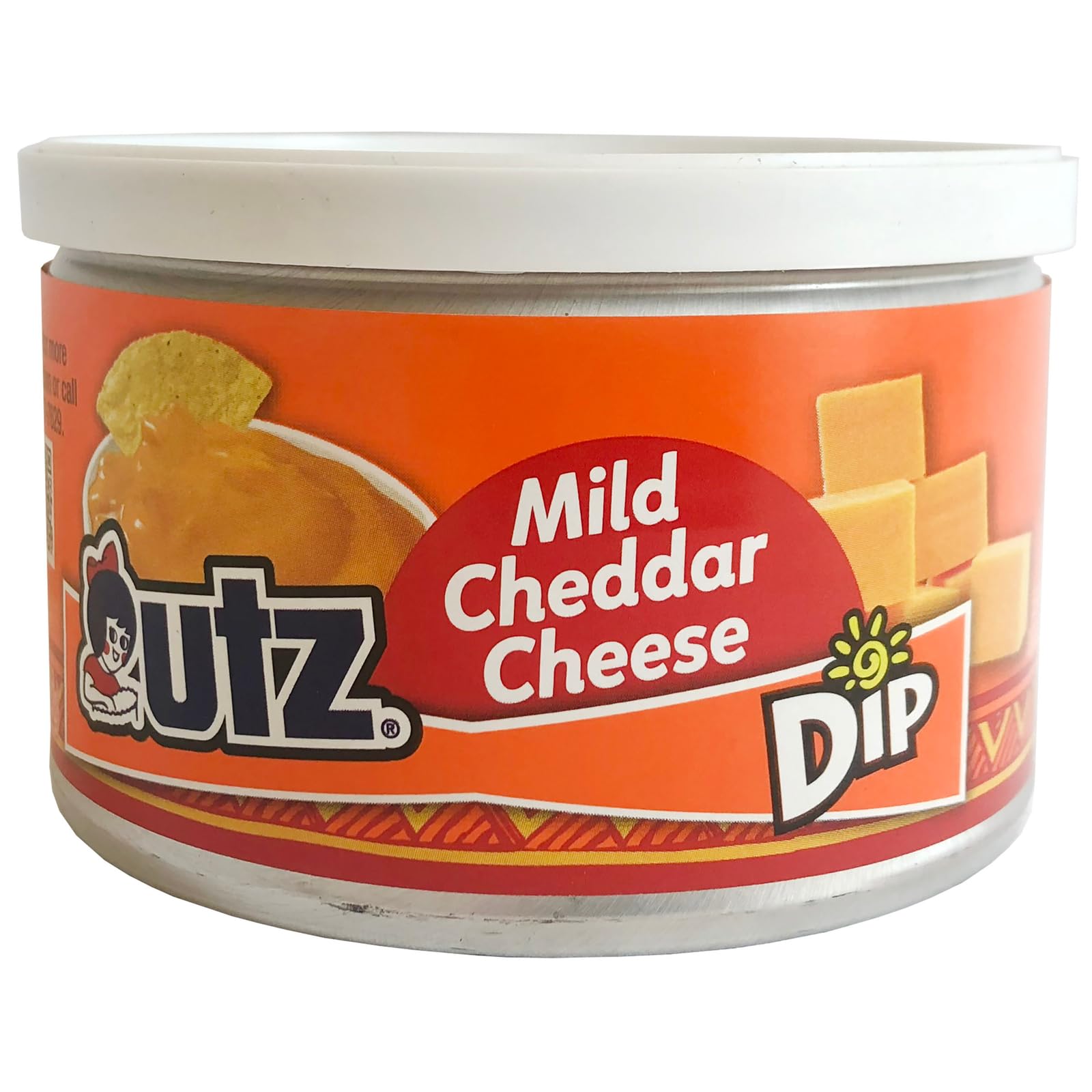 Utz Mild Cheddar Cheese Dip - 9 oz Canister | Smooth & Creamy Cheese Sauce for Chips, Pretzels & Snacks | Ready-to-Eat Party Appetizer | Perfect for Game Nights, Movie Snacking & Family Gatherings