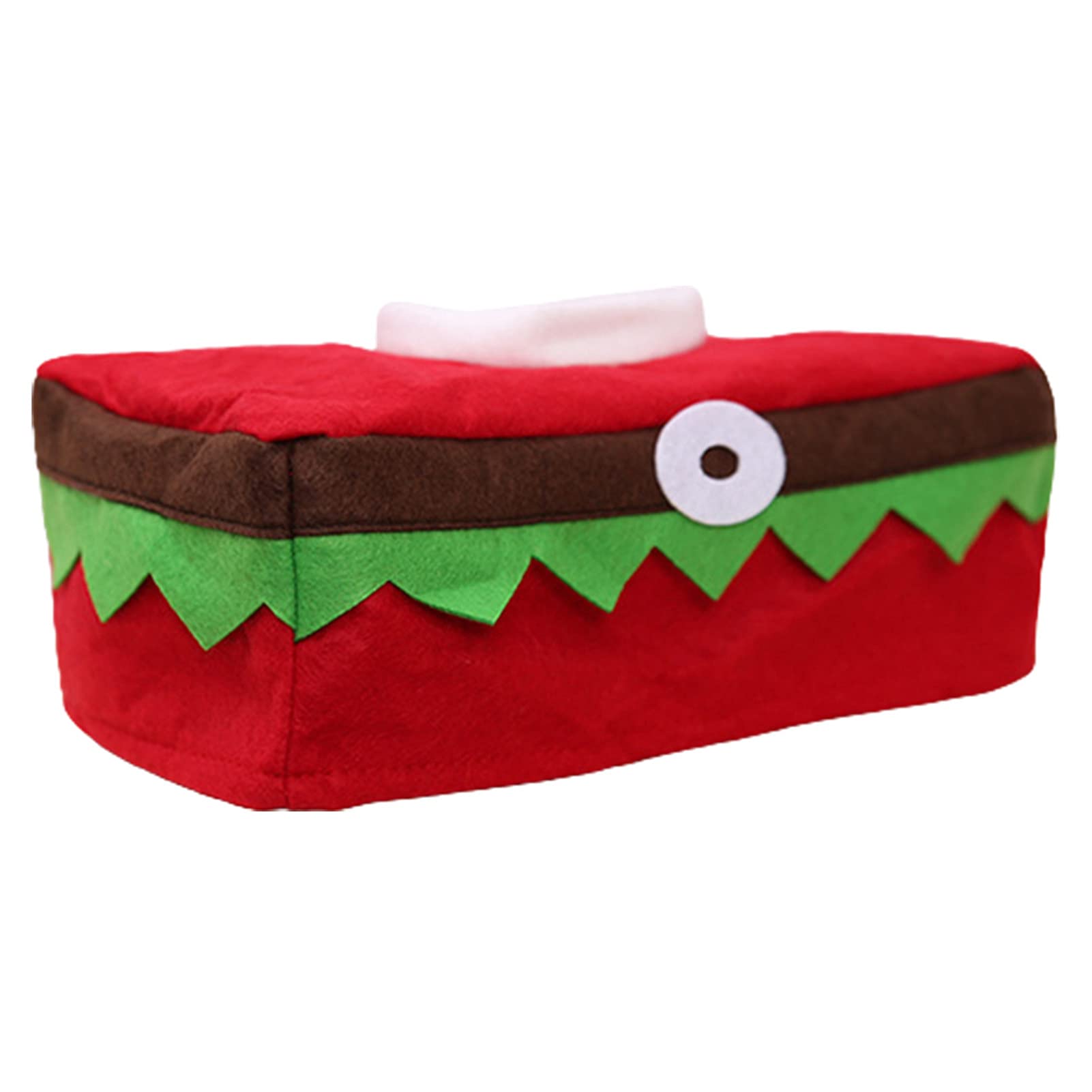 Christmas Tissue Box Cover - Foldable Elf Ornamental Tissue Box Holder for Holiday Home Decor (Red) | Perfect for Living Room, Bedroom & Christmas Party Decorations