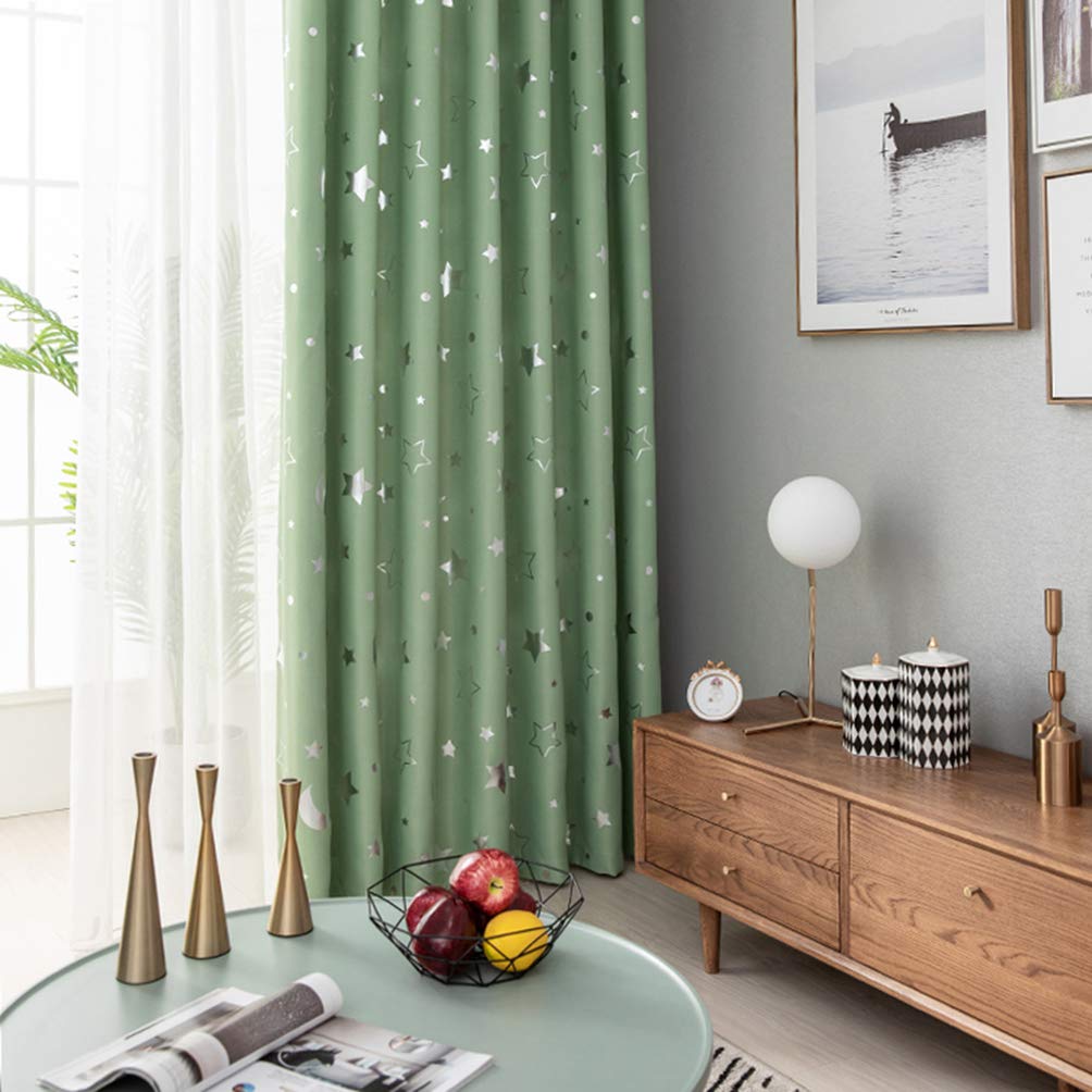 Blackout Curtains for Kids Room - Moon & Stars Design, Thermal Insulated, Light Blocking Window Drapes - Perfect for Nursery, Bedroom & Home Decor (1 Panel, Black)