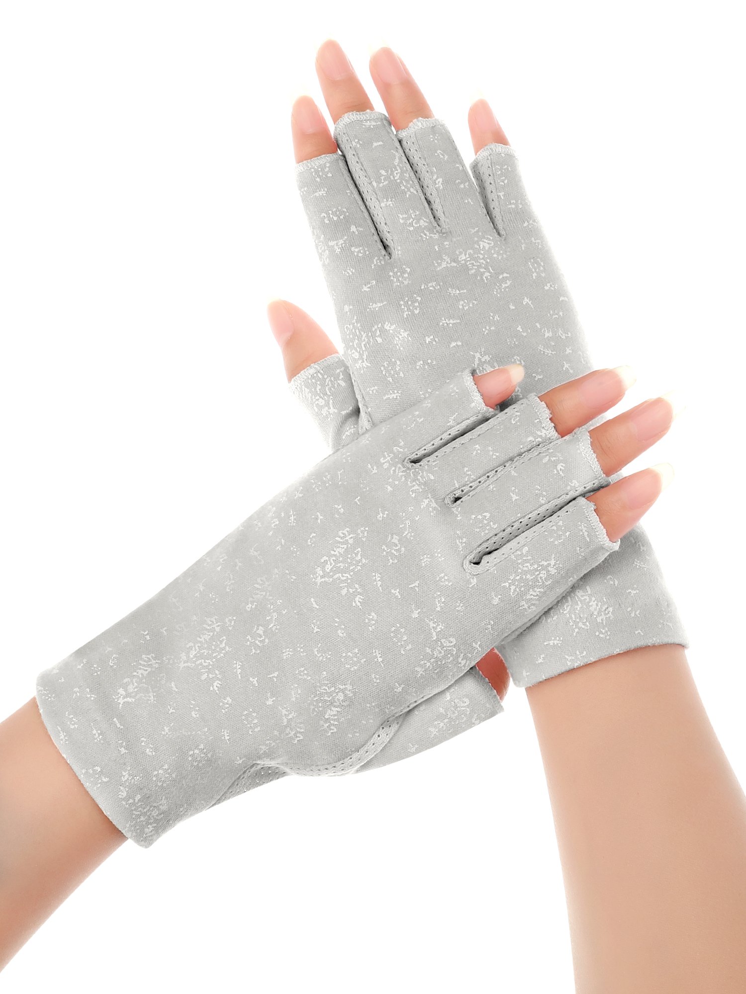 Maxdot Women's Fingerless UV Protection Gloves - Sunblock Driving Gloves for Summer, Non-Slip Cycling Mittens with Manicure Protection | Perfect for Outdoor Activities, Driving, Biking & Nail Care