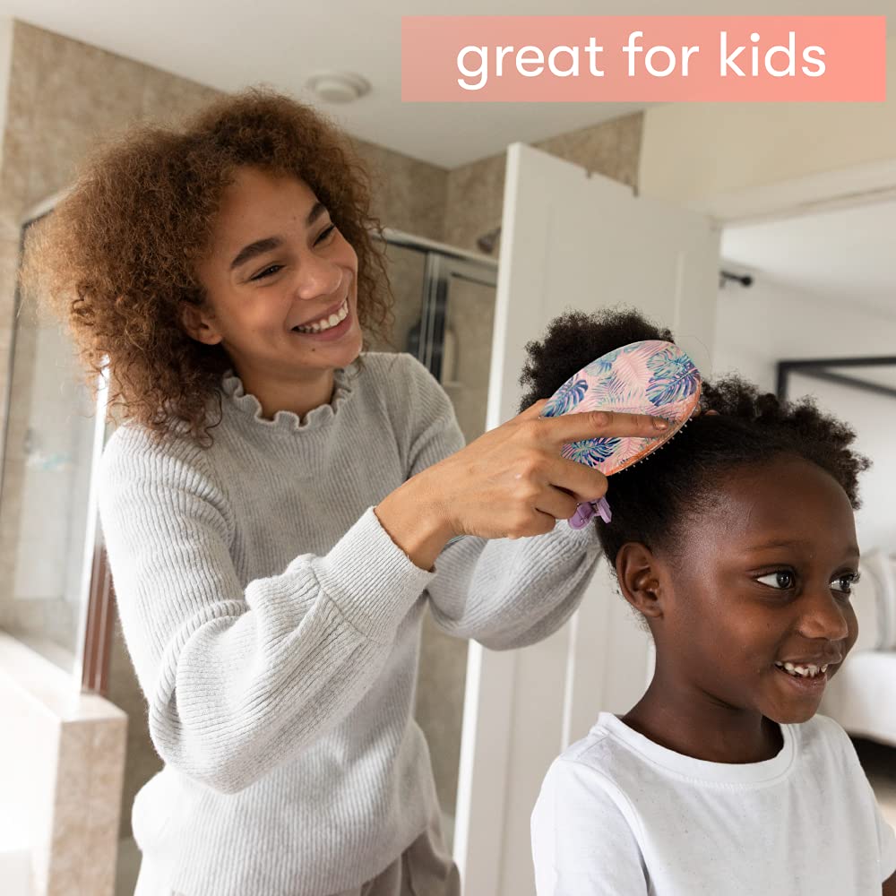 Framar Flowers Wet Detangler Brush for Women & Kids - Detangling Hair Brush for Wet or Dry Hair, Curly Hair Brush, Tangle-Free Hairbrush - Perfect for Shower, Salon & Daily Hair Care