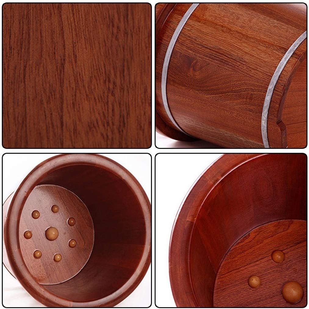 Wooden Foot Soaking Tub with Massage Rollers - Portable Foot Bath Basin for Spa, Sauna, Relaxation - Perfect for Home Pedicure, Epsom Salt Soaks & Foot Care Therapy