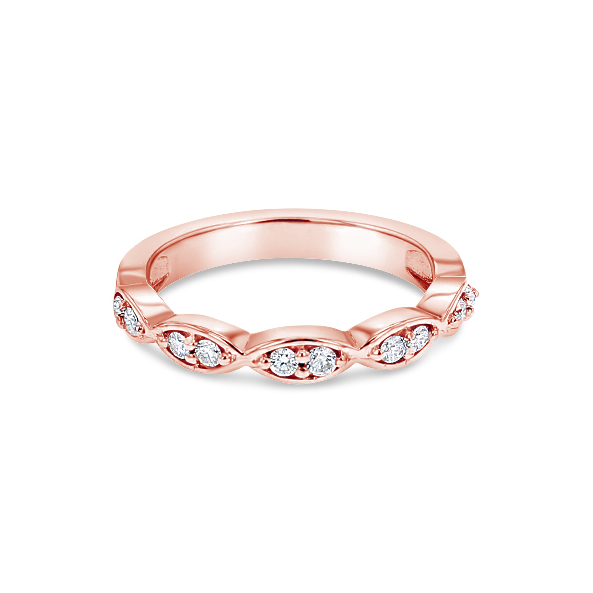 Art Deco Style Stackable Diamond Band Ring - Vintage Inspired Wedding Bands for Women, 14K Gold Plated Stackable Rings for Anniversary, Engagement & Everyday Elegance
