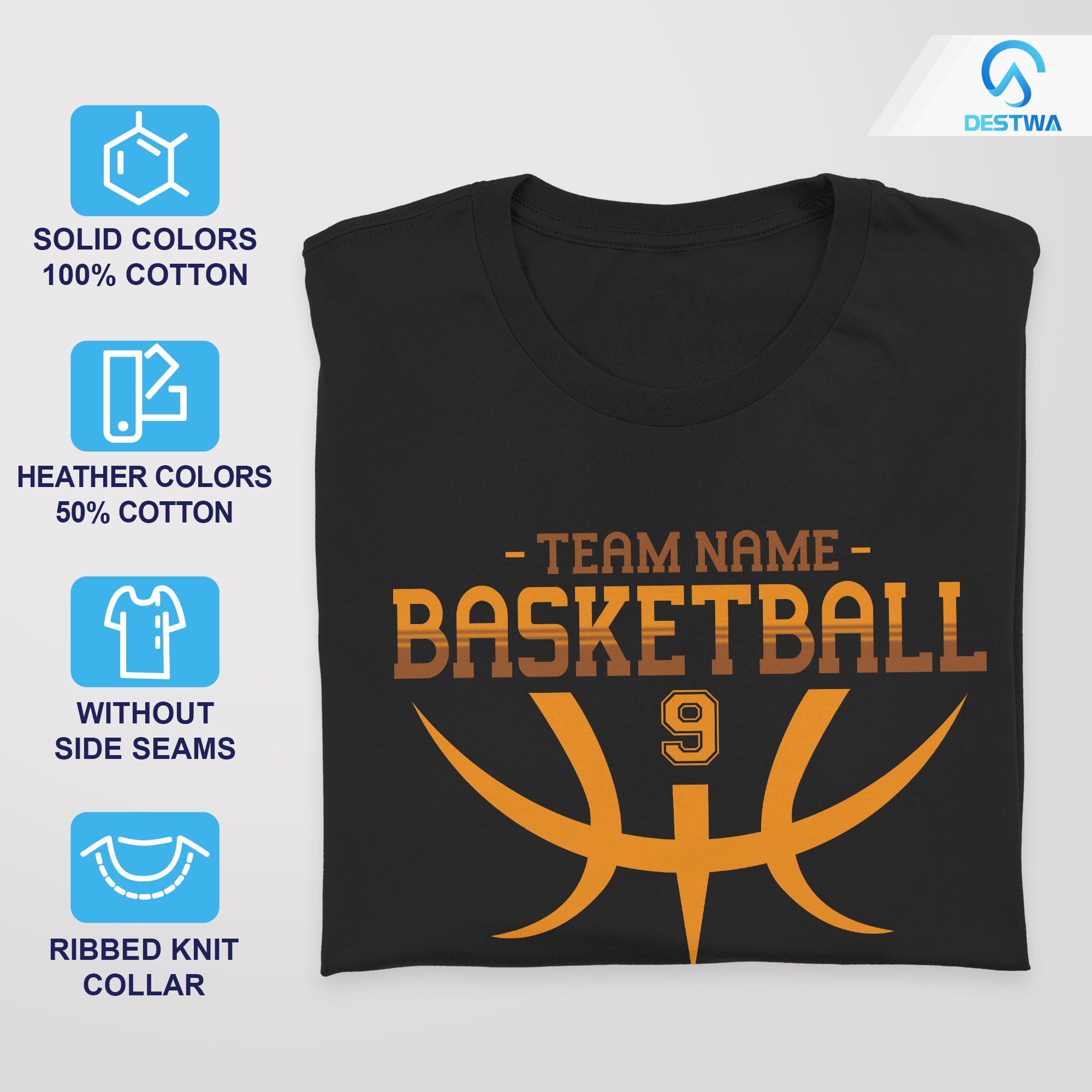 Custom Basketball Mom Shirts for Women - Personalized Team Name & Number Jersey - Perfect for Game Days, Team Events & Basketball Mom Gifts
