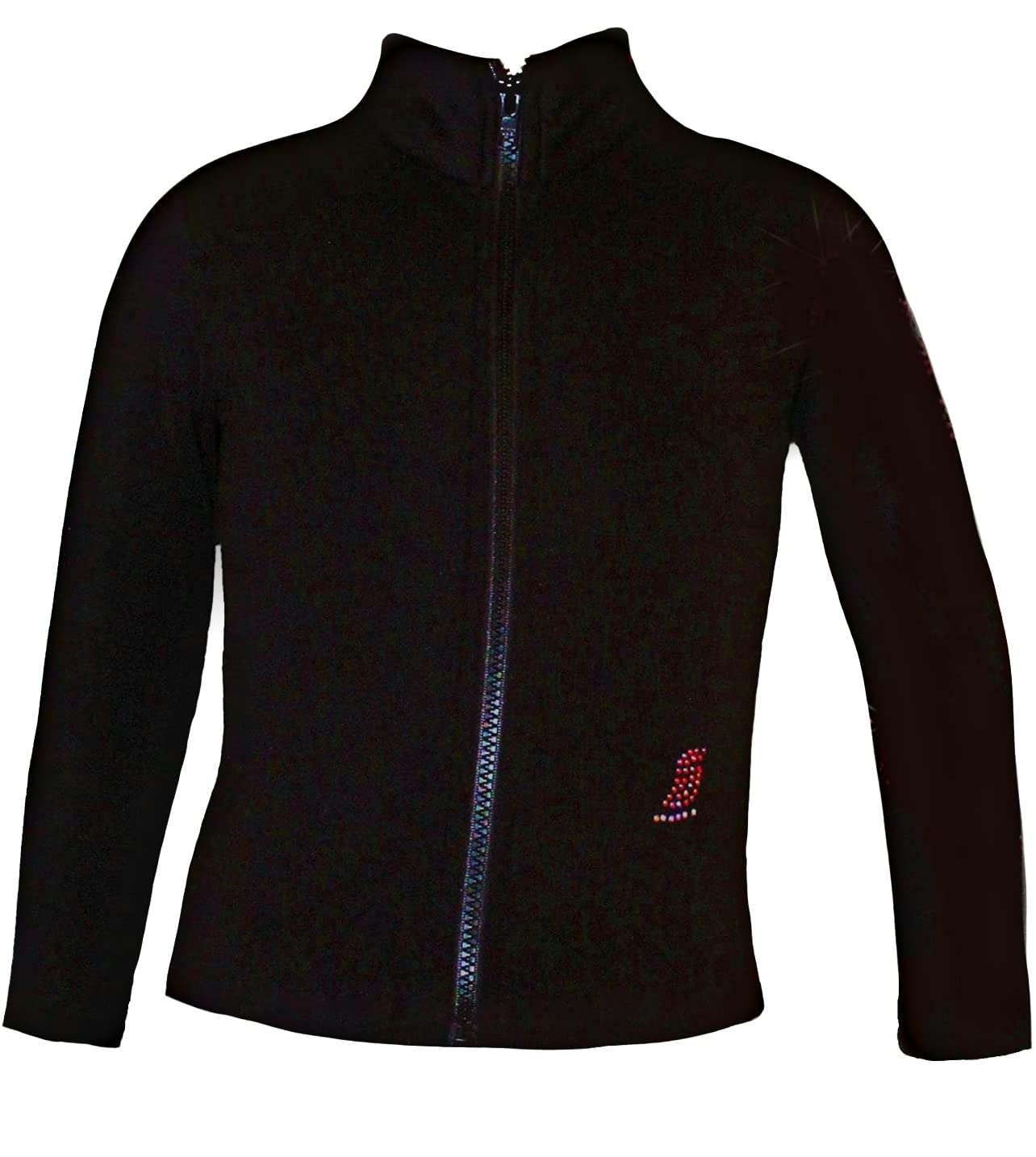 Stylish Ice Fire Polartec Figure Skating Jacket with Rhinestone Design - Includes Matching Skates | Warm & Fashionable Winter Sports Outerwear for Ice Skating Performances & Competitions