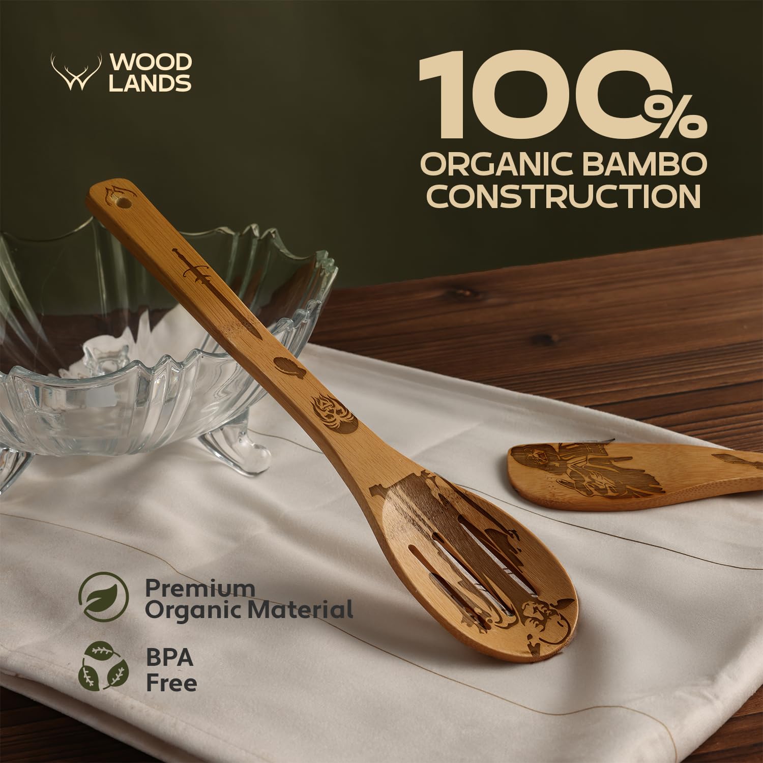 Star Wars Kitchen Gifts Set - Wooden Spoons & Bamboo Utensils with Spatula for Cooking | Perfect Star Wars Themed Cooking Accessories for Fans & Home Chefs | Ideal for Baking, Meal Prep & Star Wars Themed Kitchens