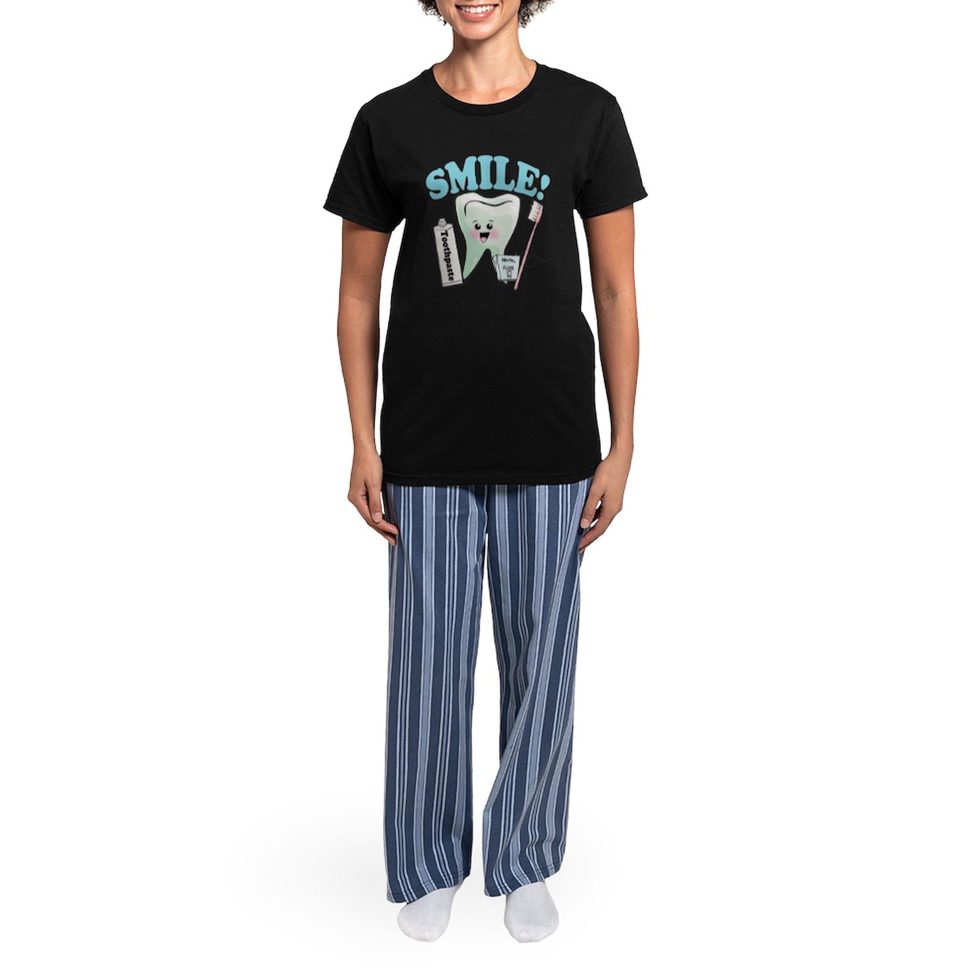 Funny Dentist & Dental Hygienist Pajamas for Women - Cute Teeth Print Sleepwear & Novelty Pajama Set for Dental Professionals | Perfect for Sleepovers, Gifts & Relaxing at Home
