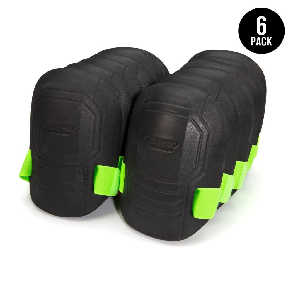 212 Performance FKP 06 6-Pack Molded EVA Foam Knee Pads - Black - Heavy Duty Work Protection for Construction, Flooring & Gardening