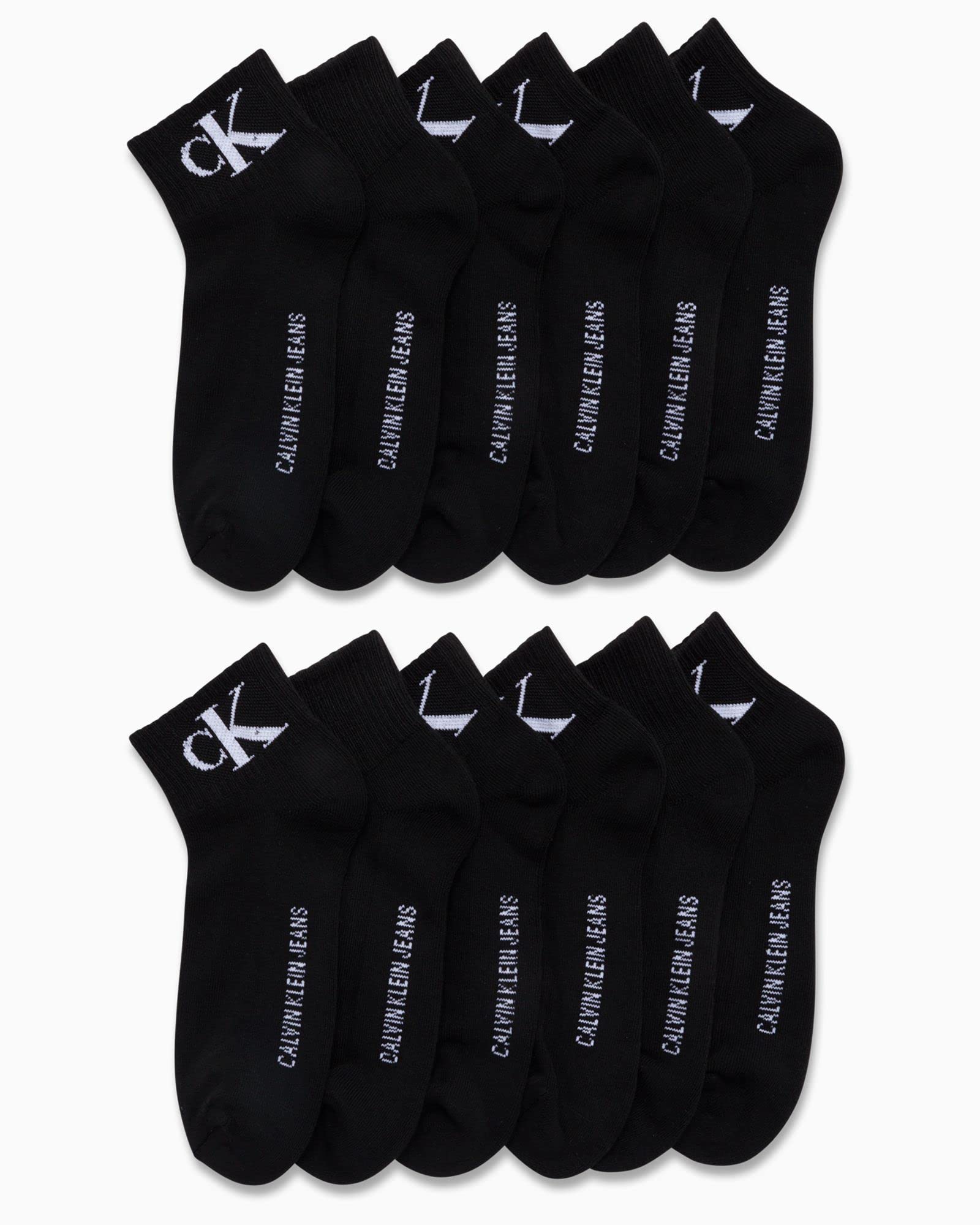 Calvin Klein Men's Athletic Cushioned Quarter Cut Ankle Socks - 12 Pack for Running, Gym & Everyday Wear - Breathable Comfort Socks for Sports & Casual Use