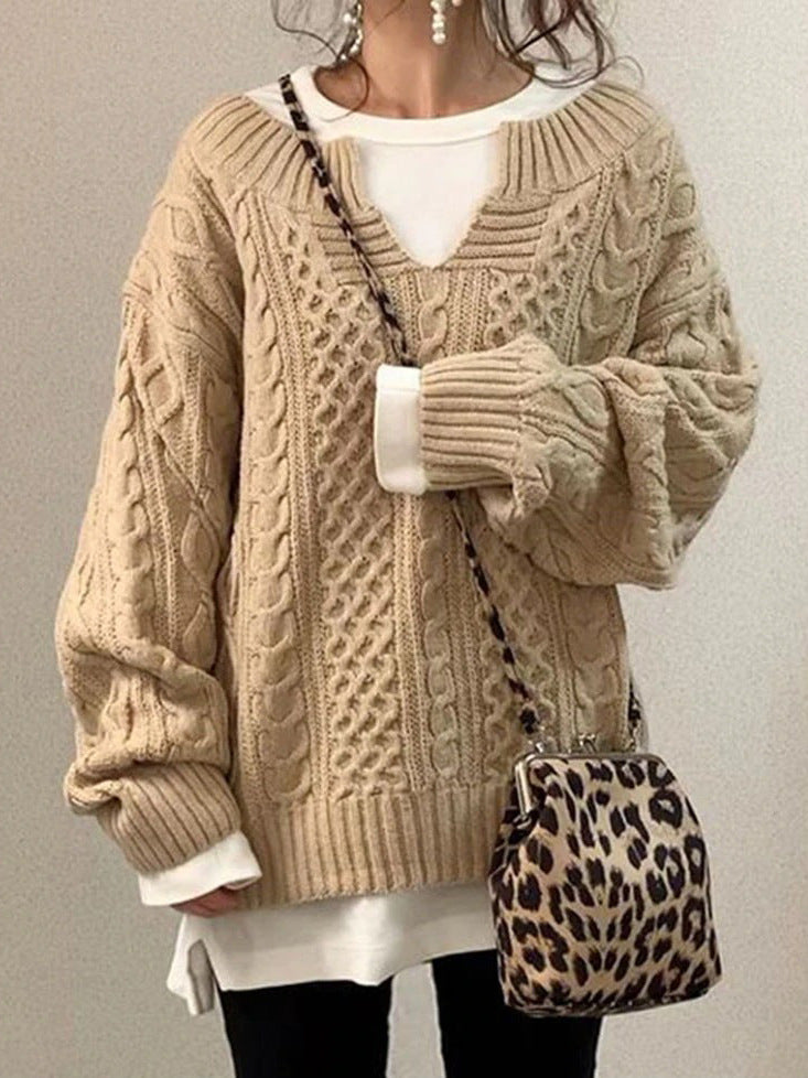 1956 Vintage Knitted Linen Sweater - Women's Casual Pullover for Fall & Winter | Perfect for Coffee Dates, Office Wear & Weekend Outfits